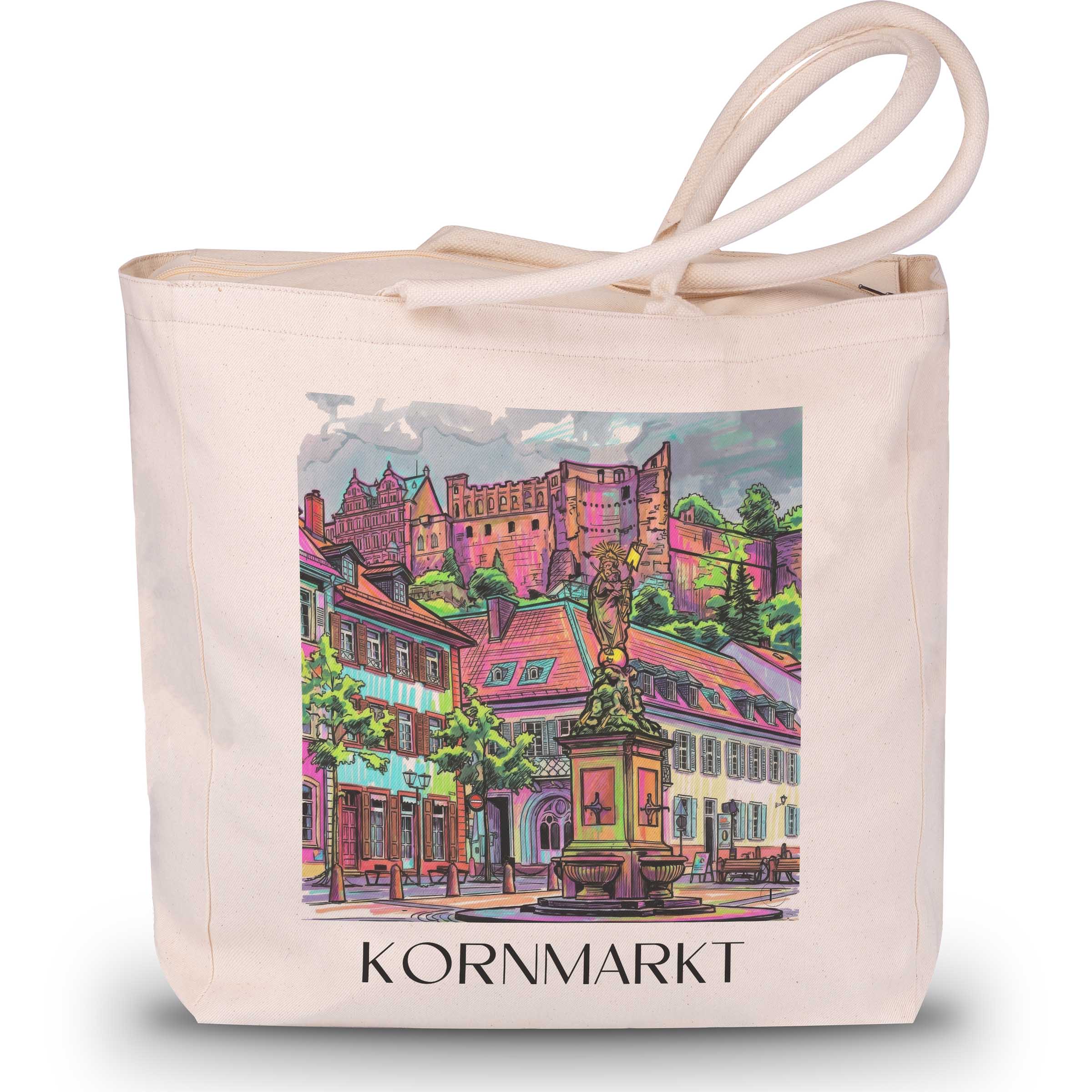 Kornmarkt Shopping Tasche - Heidelberg - Deutschland Tote Bag - Einkaufstasche im Tag Graffiti Stil