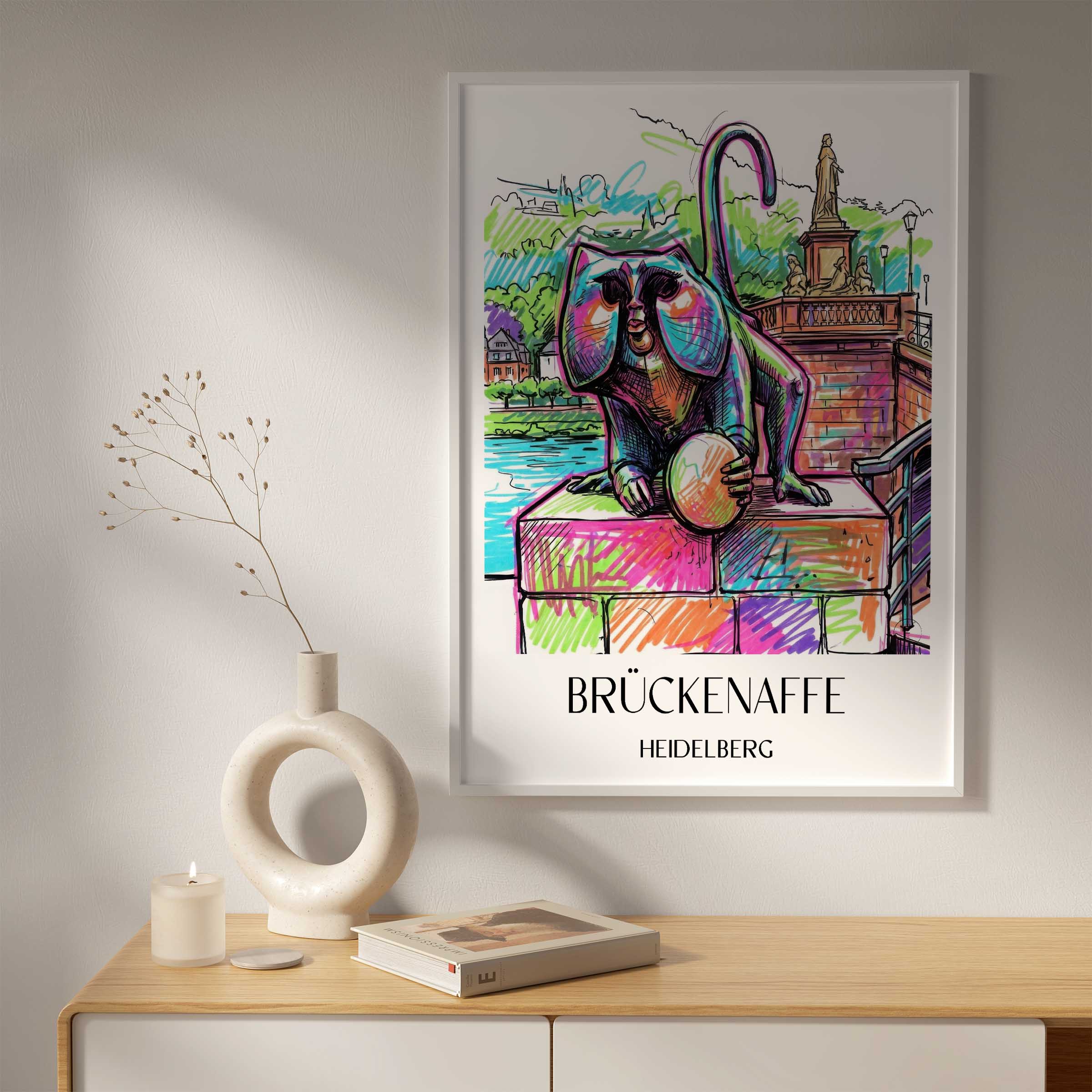brückenaffe-heidelberg-deutschland-poster-graffiti