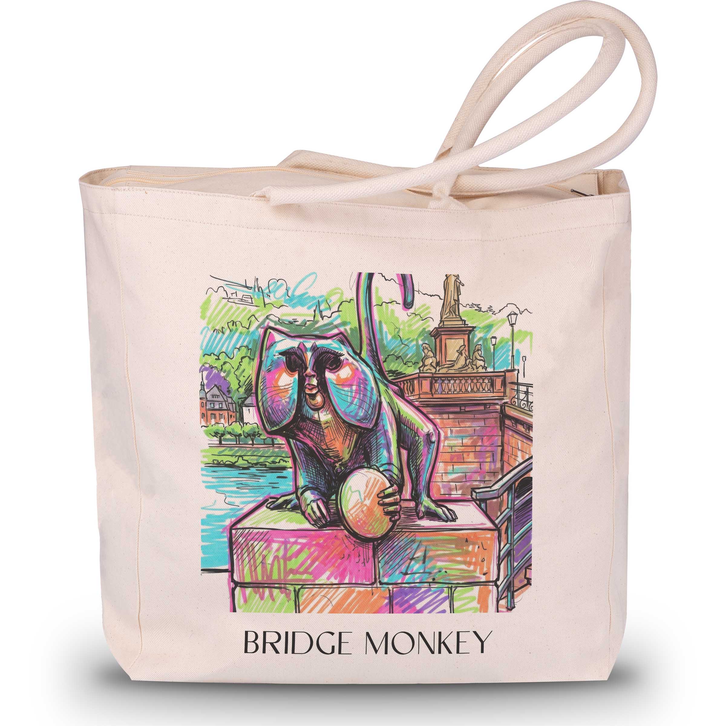 Brückenaffe Shopping Tasche - Heidelberg - Deutschland Tote Bag - Einkaufstasche im Tag Graffiti Stil
