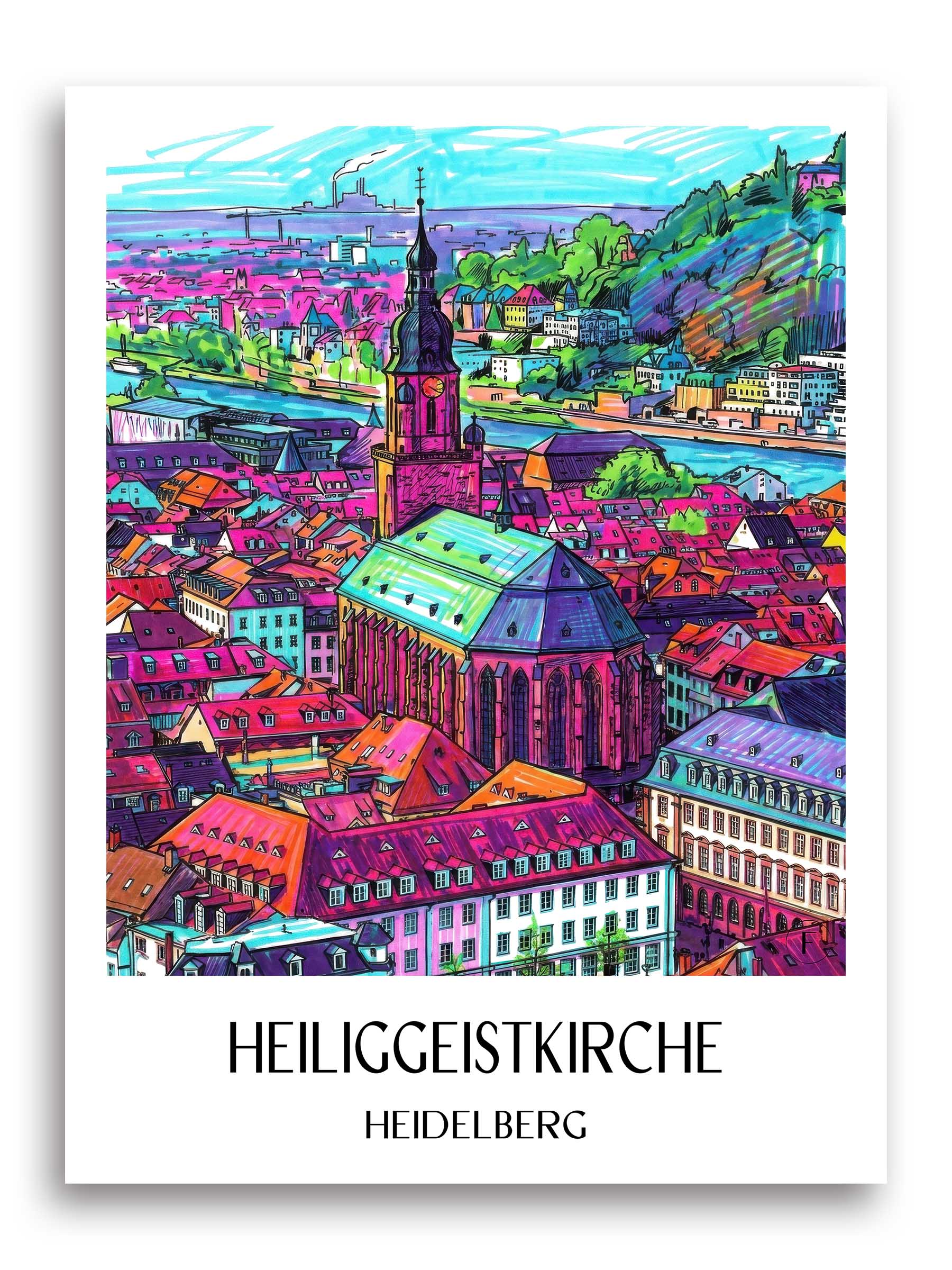 heiliggeistkirche-heidelberg-deutschland-poster-graffiti