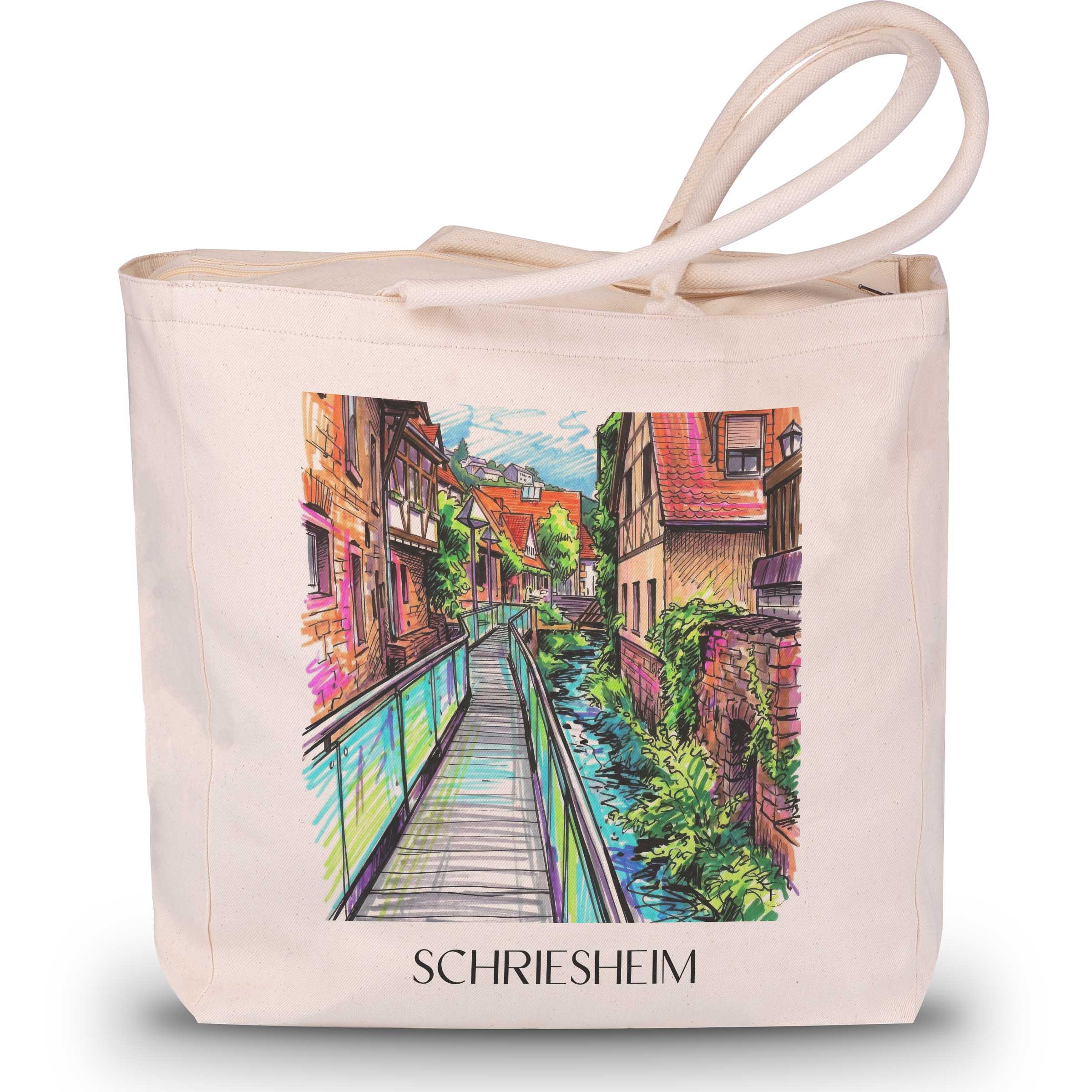 Schriesheim Shopping Tasche - Odenwald - Deutschland Tote Bag - Einkaufstasche im Tag Graffiti Stil