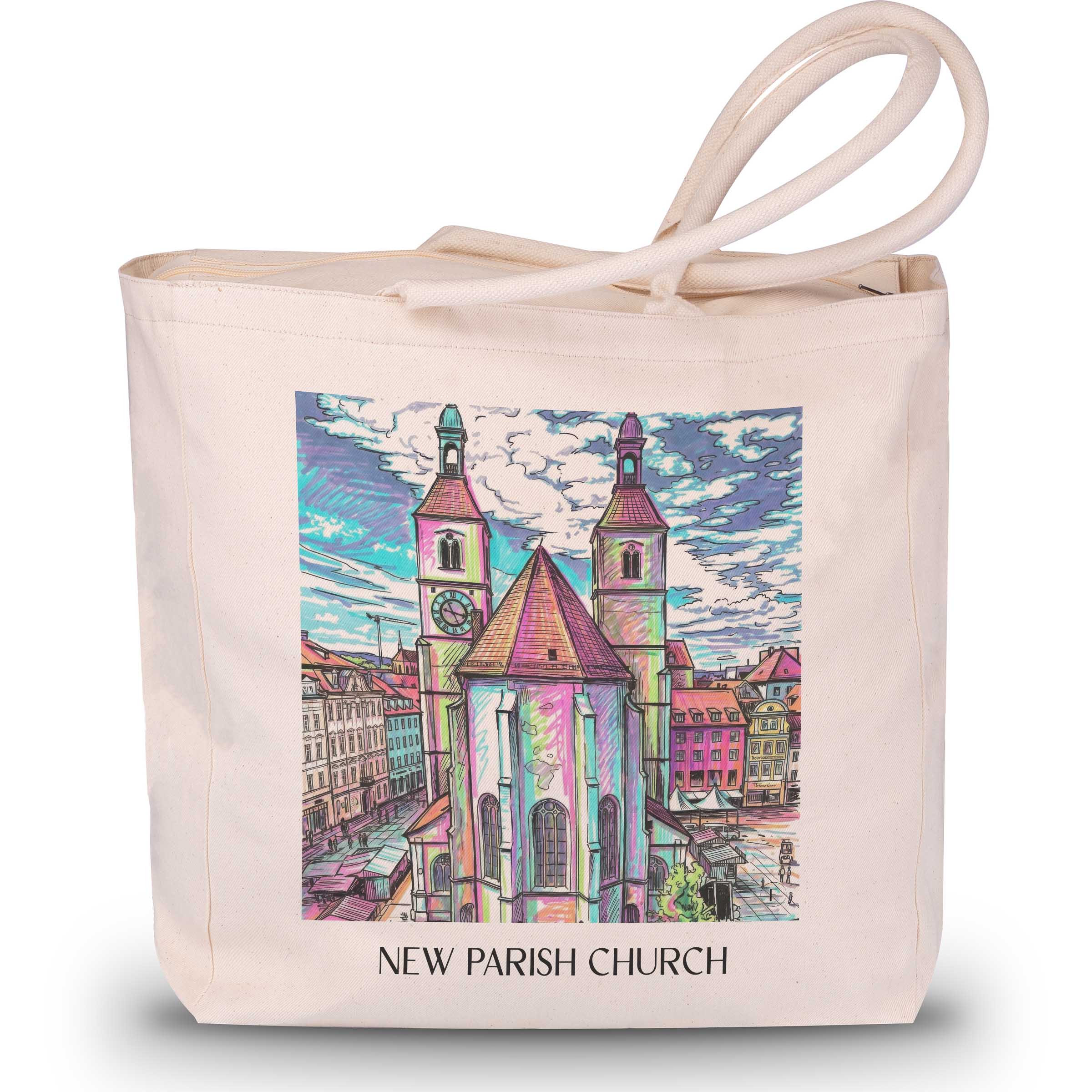 Neupfarrkirche Shopping Tasche - Regensburg - Deutschland Tote Bag - Einkaufstasche im Tag Graffiti Stil