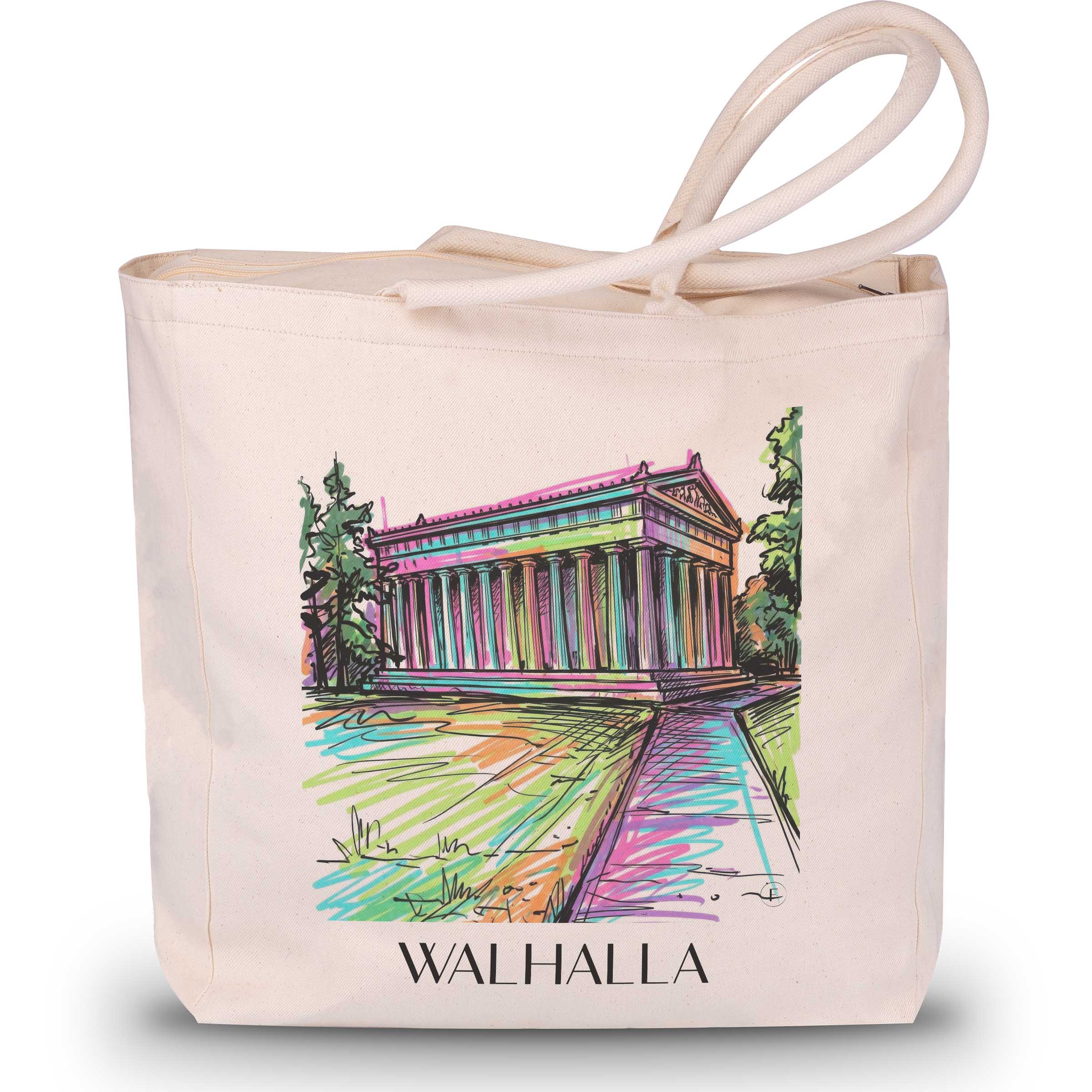 Walhalla Shopping Tasche - Regensburg - Deutschland Tote Bag - Einkaufstasche im Tag Graffiti Stil
