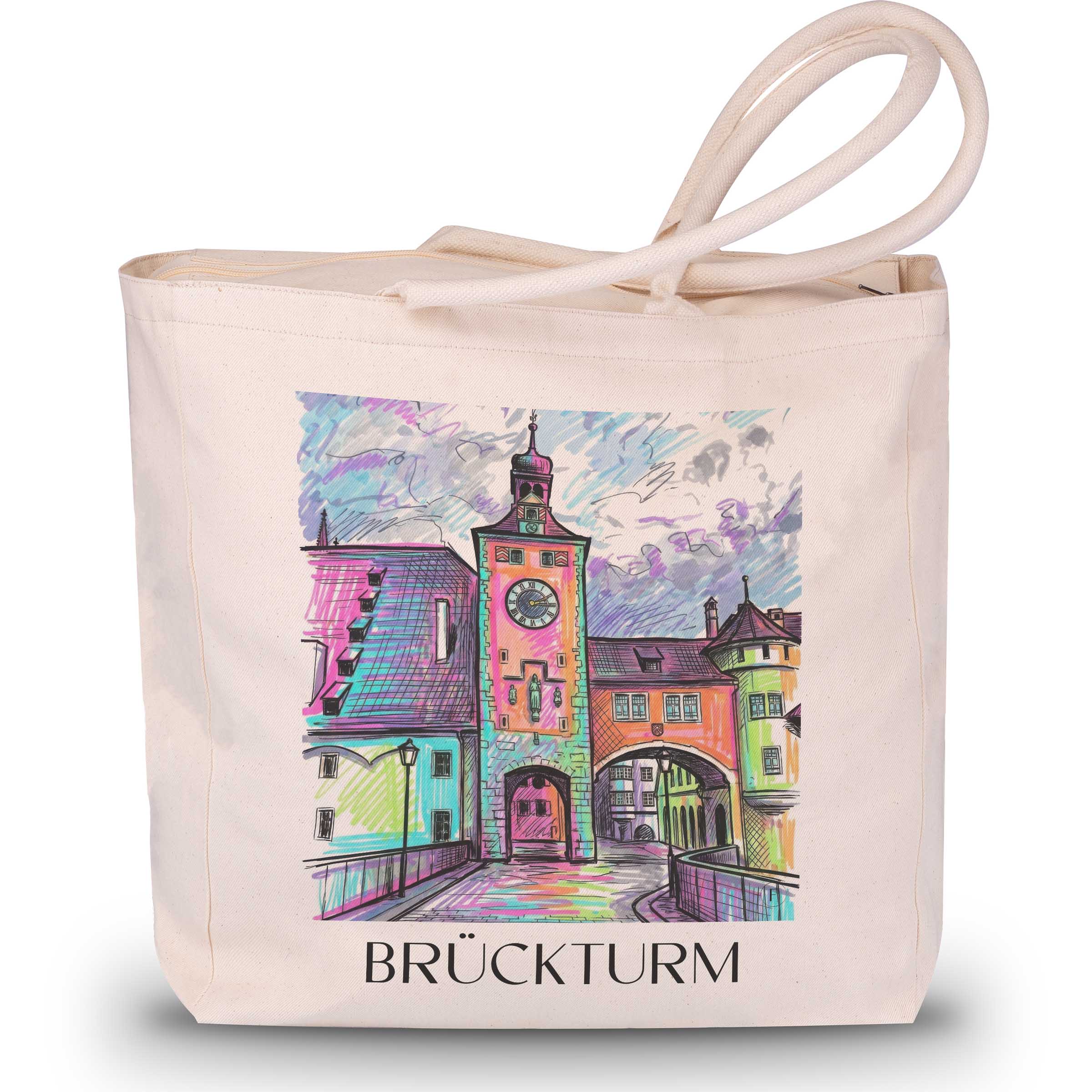 brückturm-regensburg-deutschland-einkaufstasche-graffiti