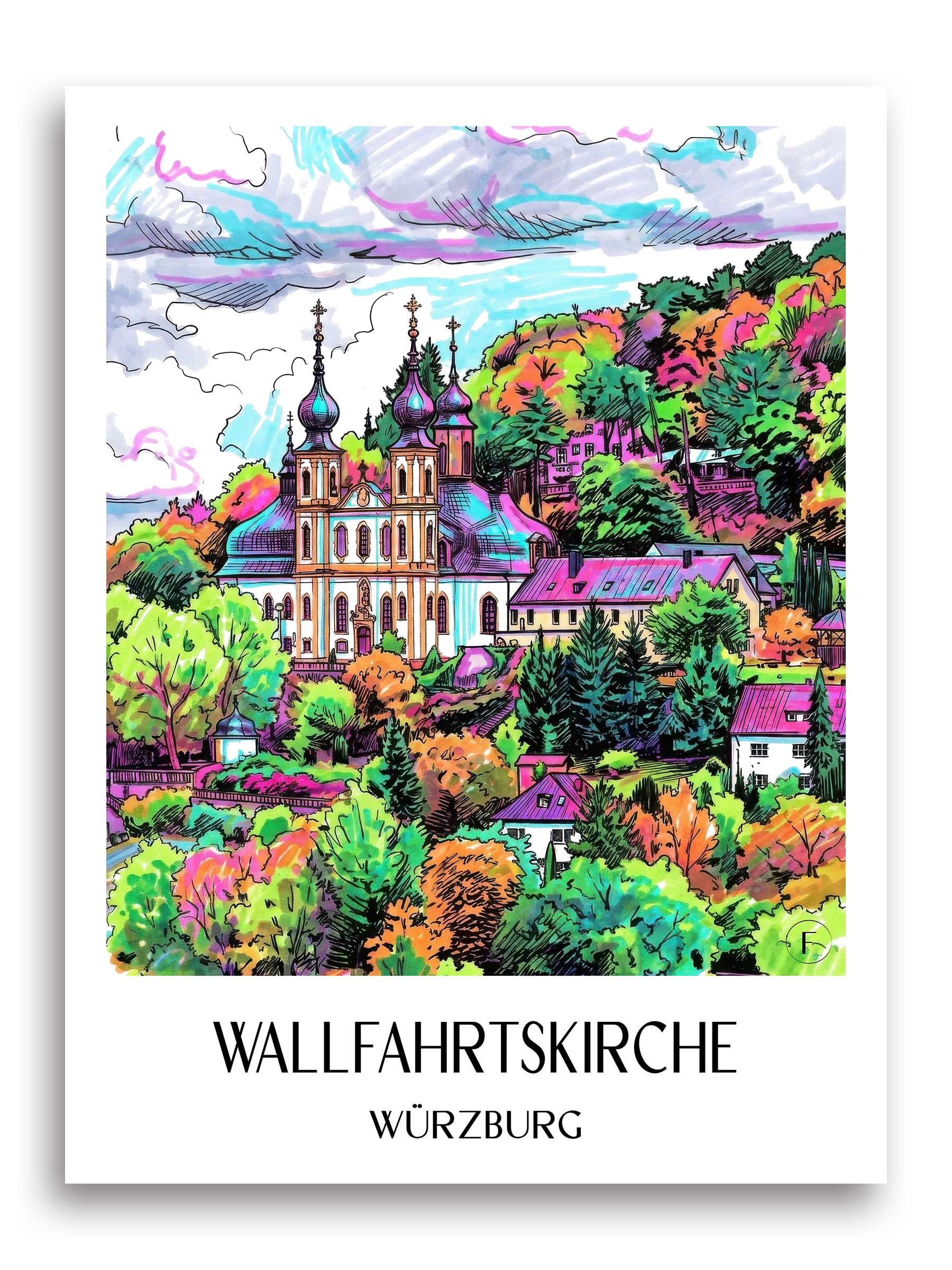 wallfahrtskirche-würzburg-deutschland-poster-graffiti