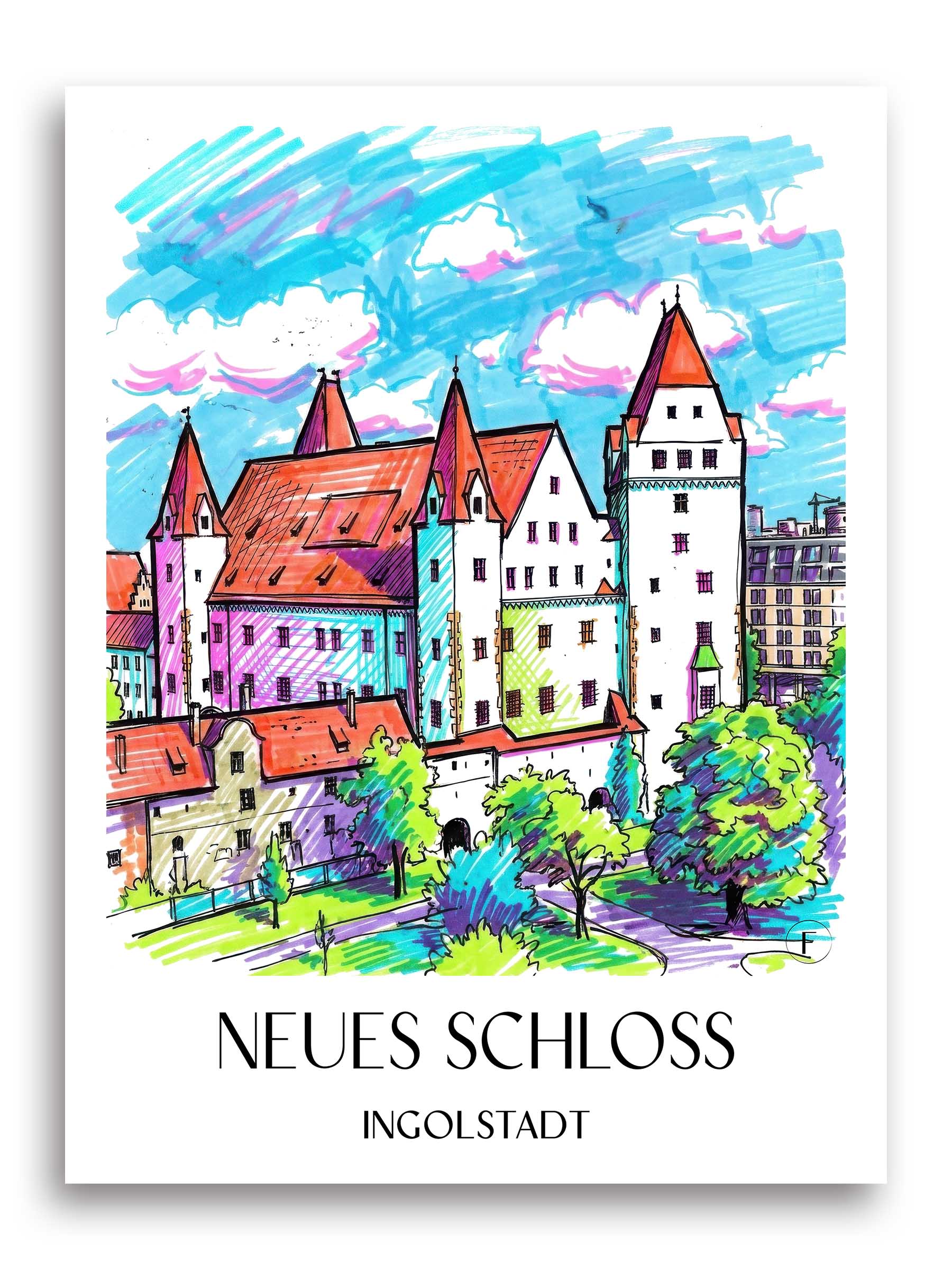 neues-schloss-ingolstadt-deutschland-poster-graffiti