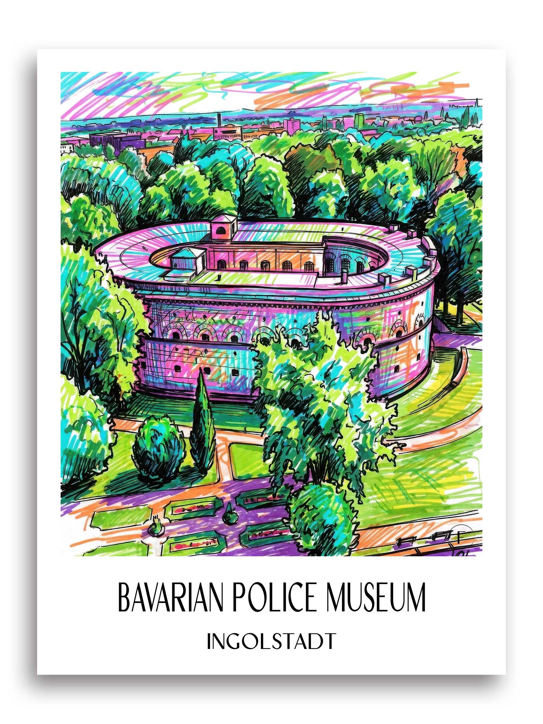 Bayrisches Polizeimuseum Poster - Ingolstadt - Deutschland Kunstdruck - Tag Graffiti von A4 bis A1