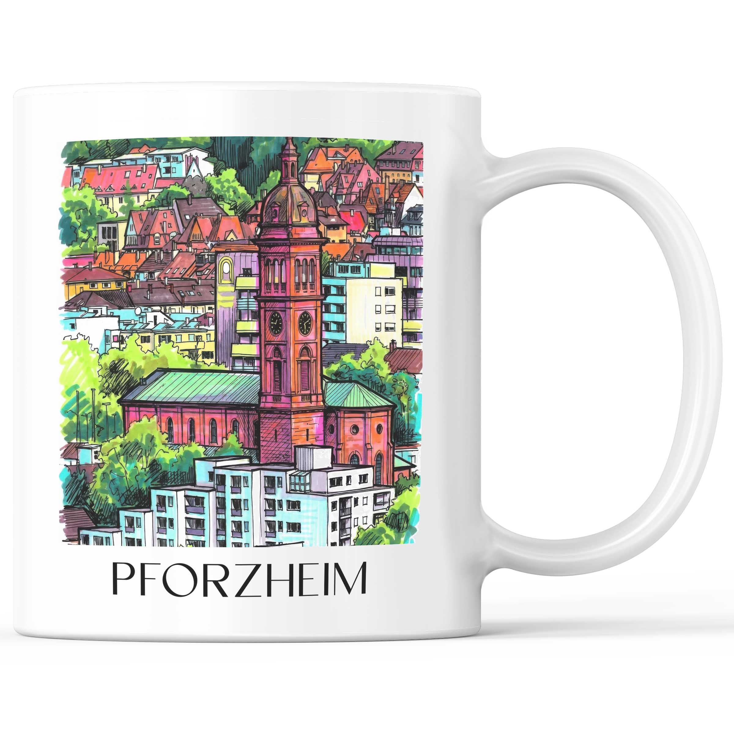 Pforzheim Kaffeebecher - Baden-Württemberg - Deutschland Becher - Kaffeetasse im Tag Graffiti Stil