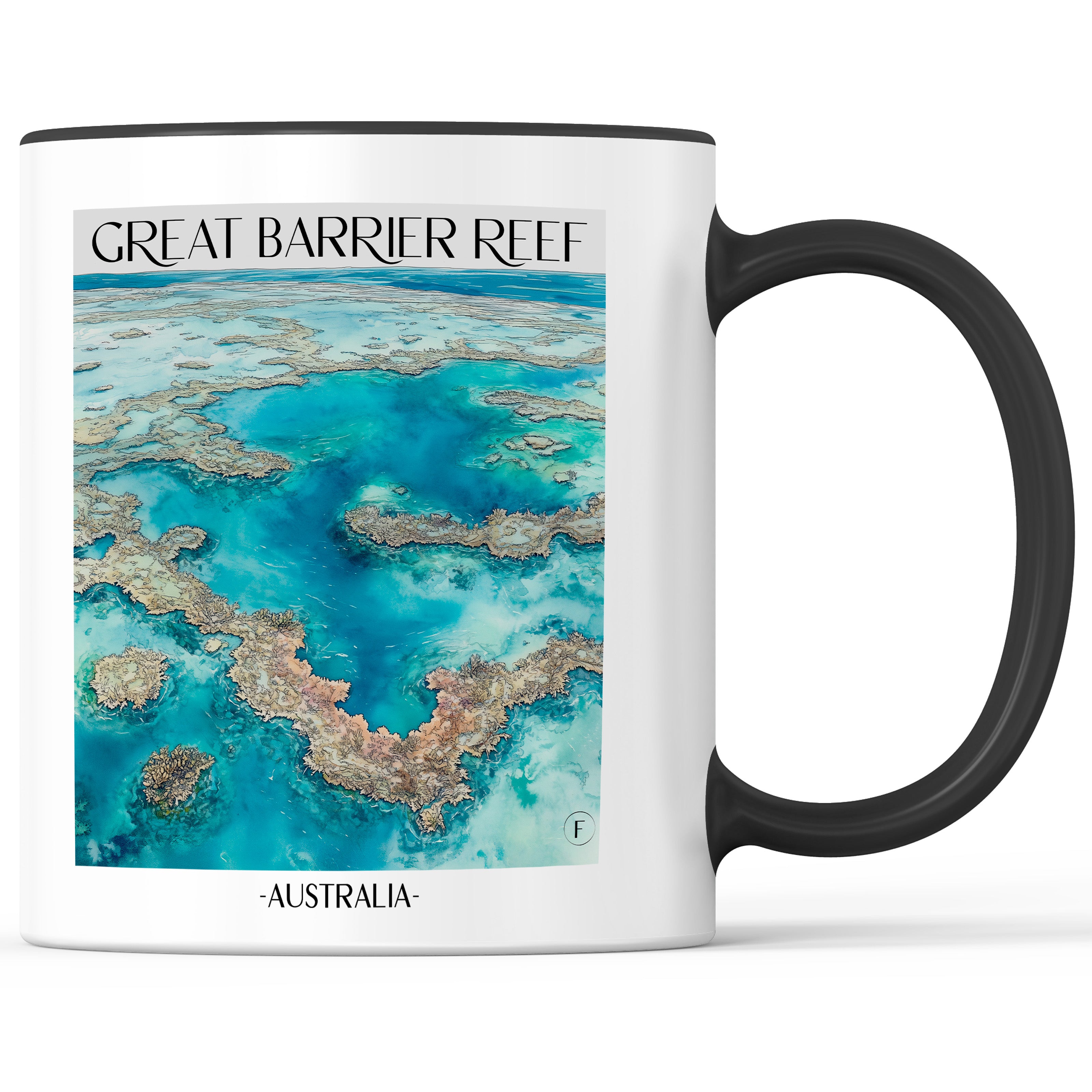 great barrier reef - Australien Becher - Kaffeetasse im Aquarell Stil - favplace