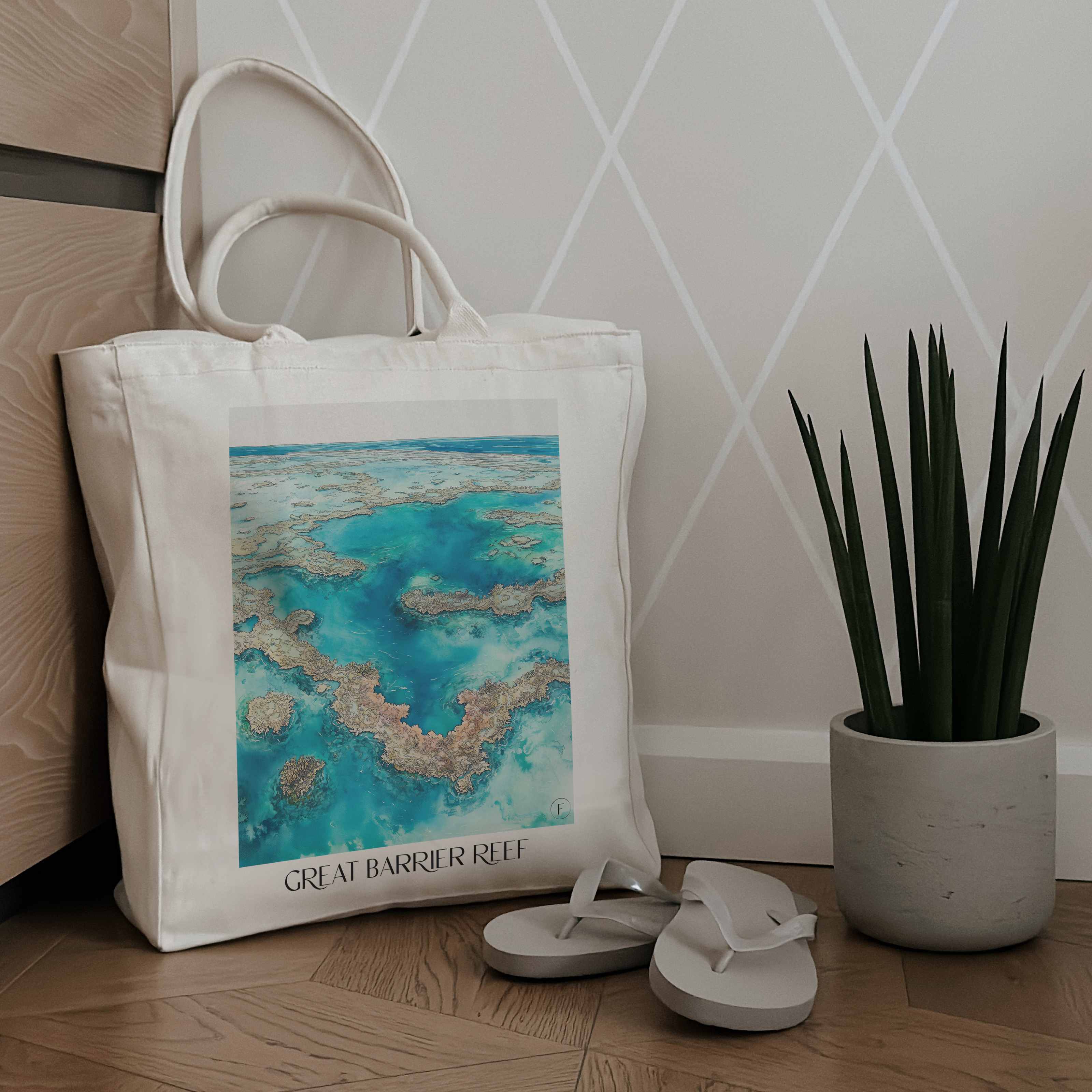 great-barrier-reef-australien-einkaufstasche-aquarell