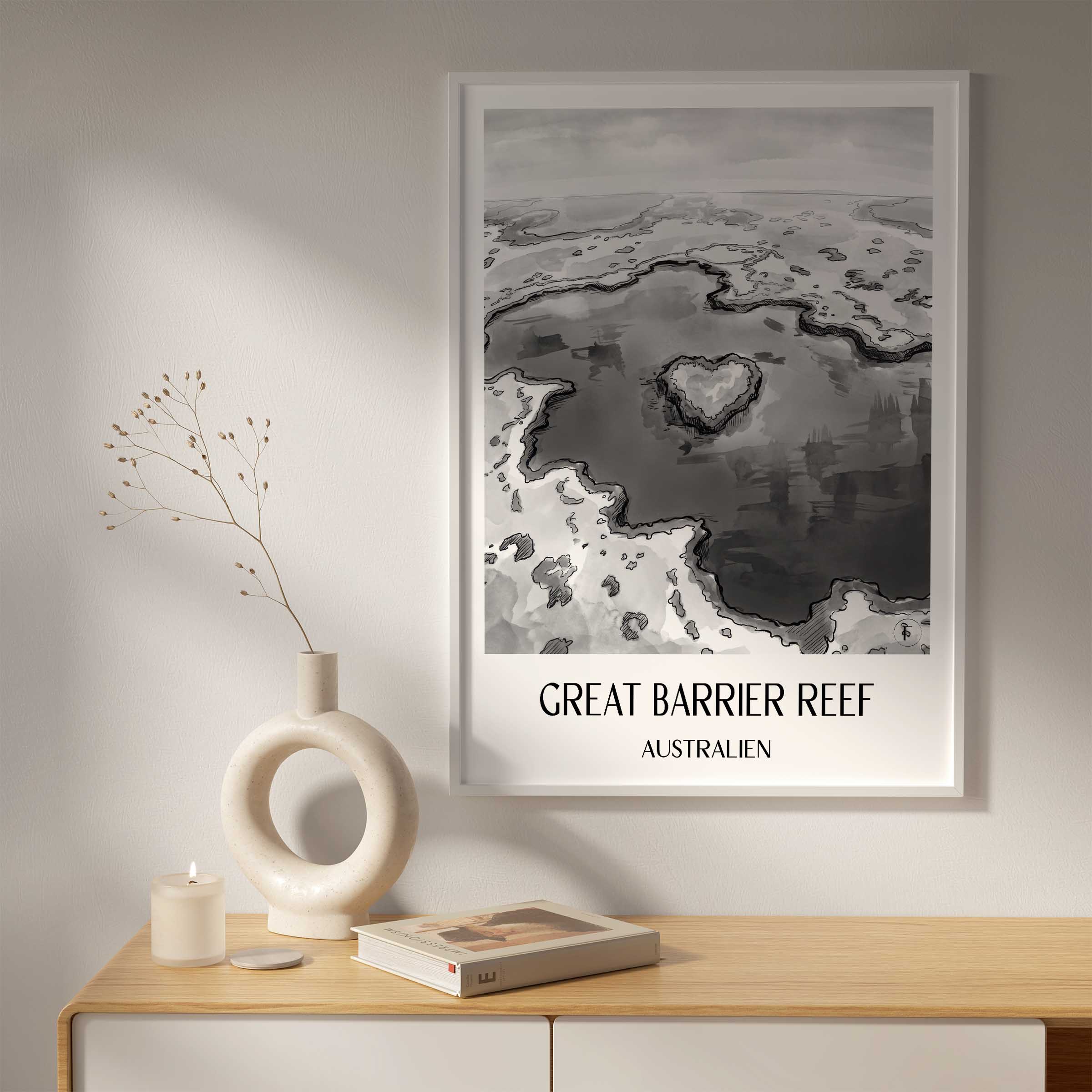 great-barrier-reef-australien-poster-aquarell-schwarz-weiss