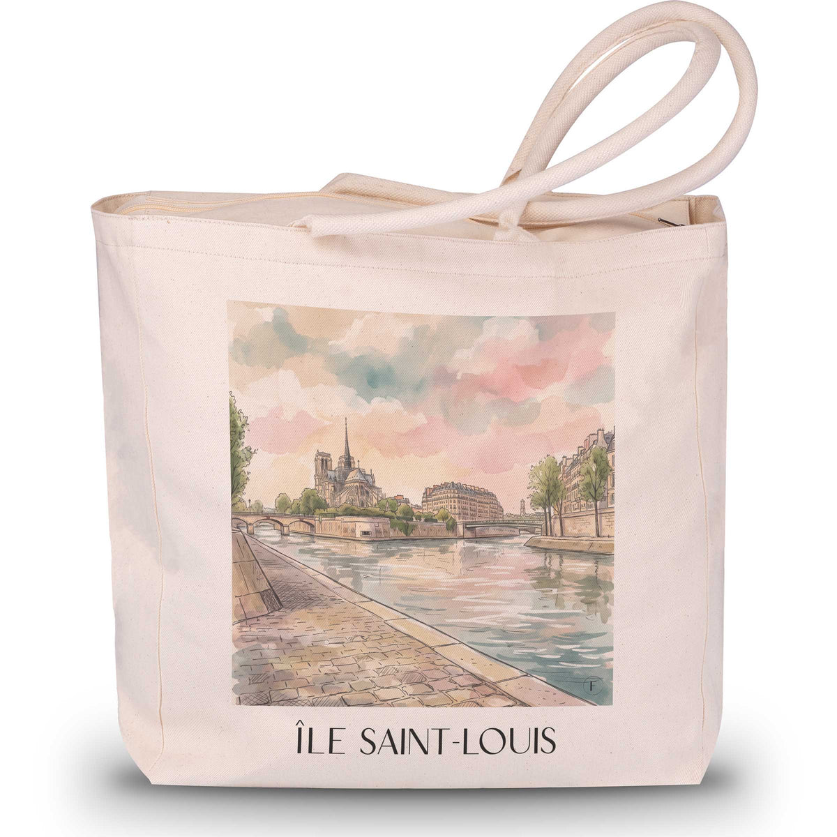 Île Saint-Louis Shopping Tasche - Paris - Frankreich Tote Bag - Einkaufstasche im Aquarell Stil - favplace