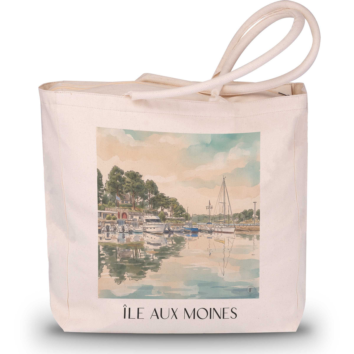 Île aux Moines Shopping Tasche - Golfe du Morbihan - Frankreich Tote Bag - Einkaufstasche im Aquarell Stil - favplace