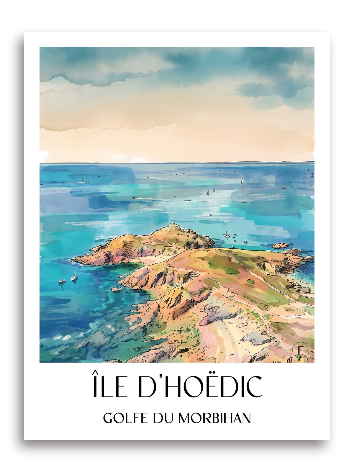 île-d'hoëdic-golfe-du-morbihan-frankreich-poster-aquarell