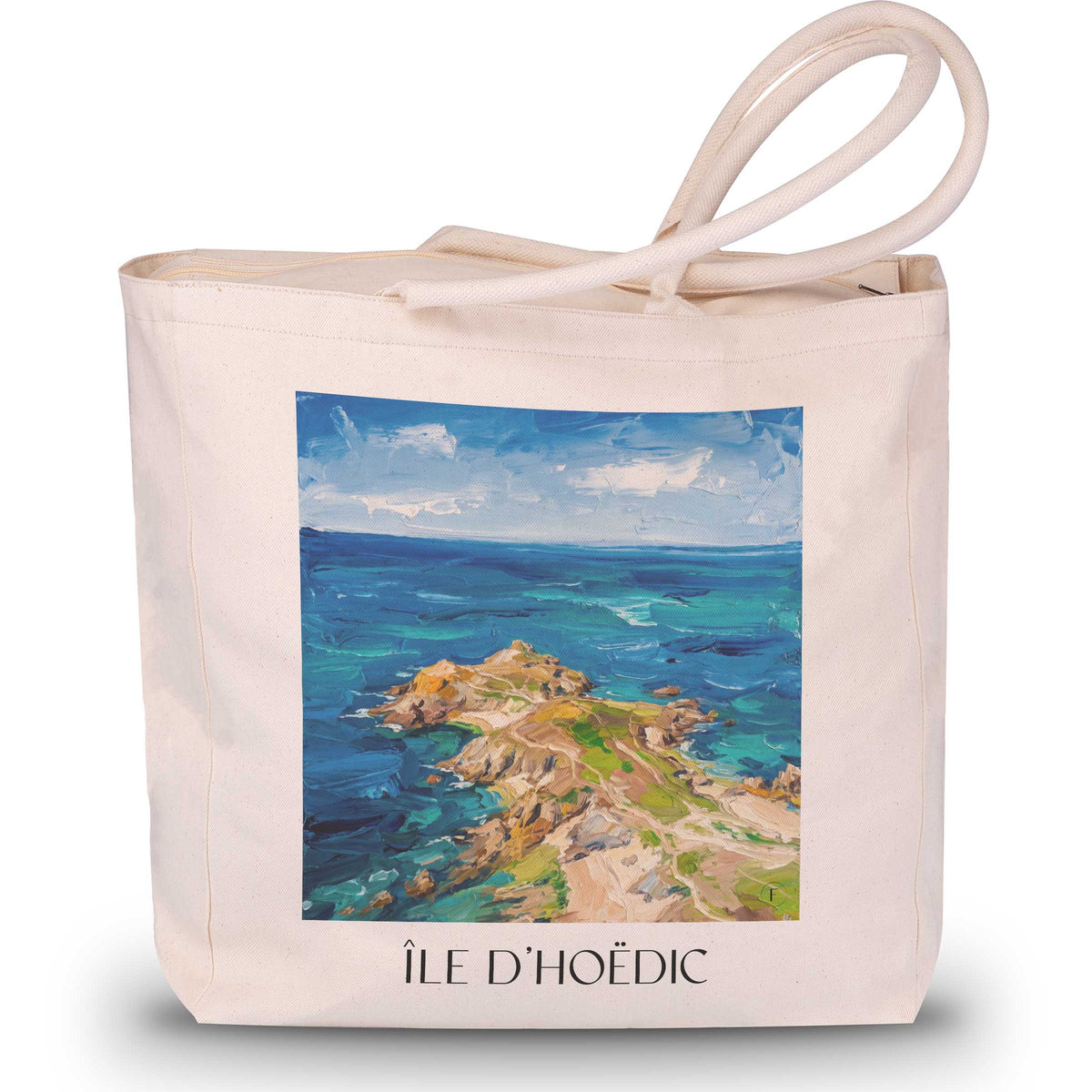 Île d'Hoëdic Shopping Tasche - Golfe du Morbihan - Frankreich Tote Bag - Einkaufstasche im Ölgemälde Stil - favplace