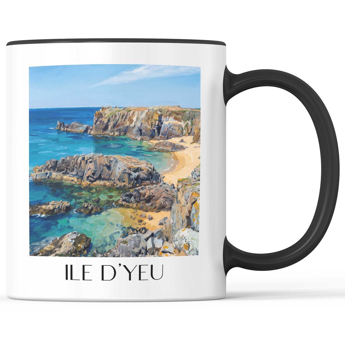 Île d'Yeu Kaffeebecher - Vendée - Frankreich Becher - Kaffeetasse im Ölgemälde Stil - favplace