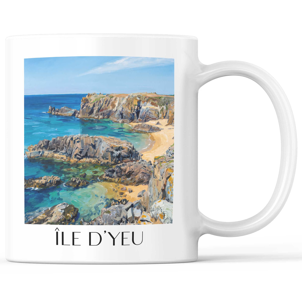 Île d'Yeu Kaffeebecher - Vendée - Frankreich Becher - Kaffeetasse im Ölgemälde Stil - favplace