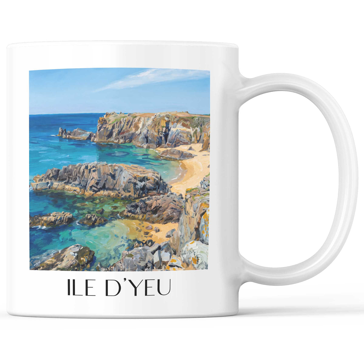 Île d'Yeu Kaffeebecher - Vendée - Frankreich Becher - Kaffeetasse im Ölgemälde Stil - favplace