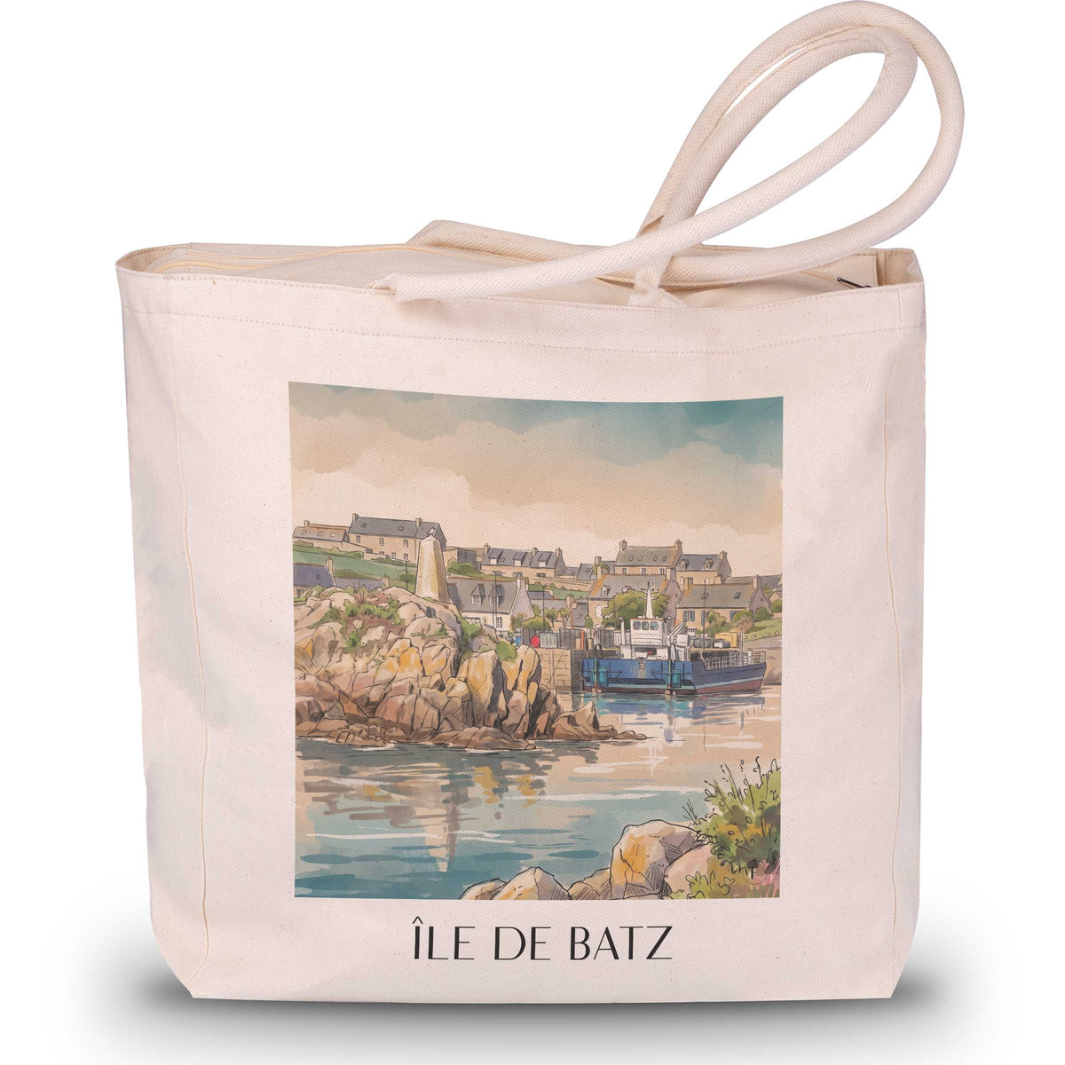 Île de Batz Shopping Tasche - Finistère - Frankreich Tote Bag - Einkaufstasche im Aquarell Stil - favplace