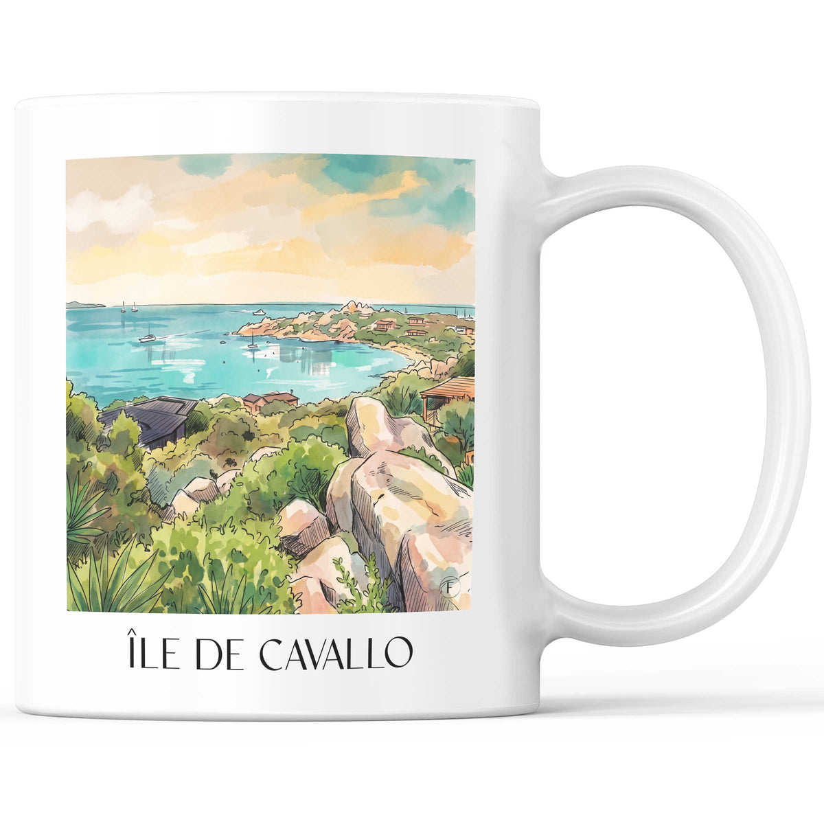 île-de-cavallo-bonifacio-frankreich-kaffeebecher-aquarell