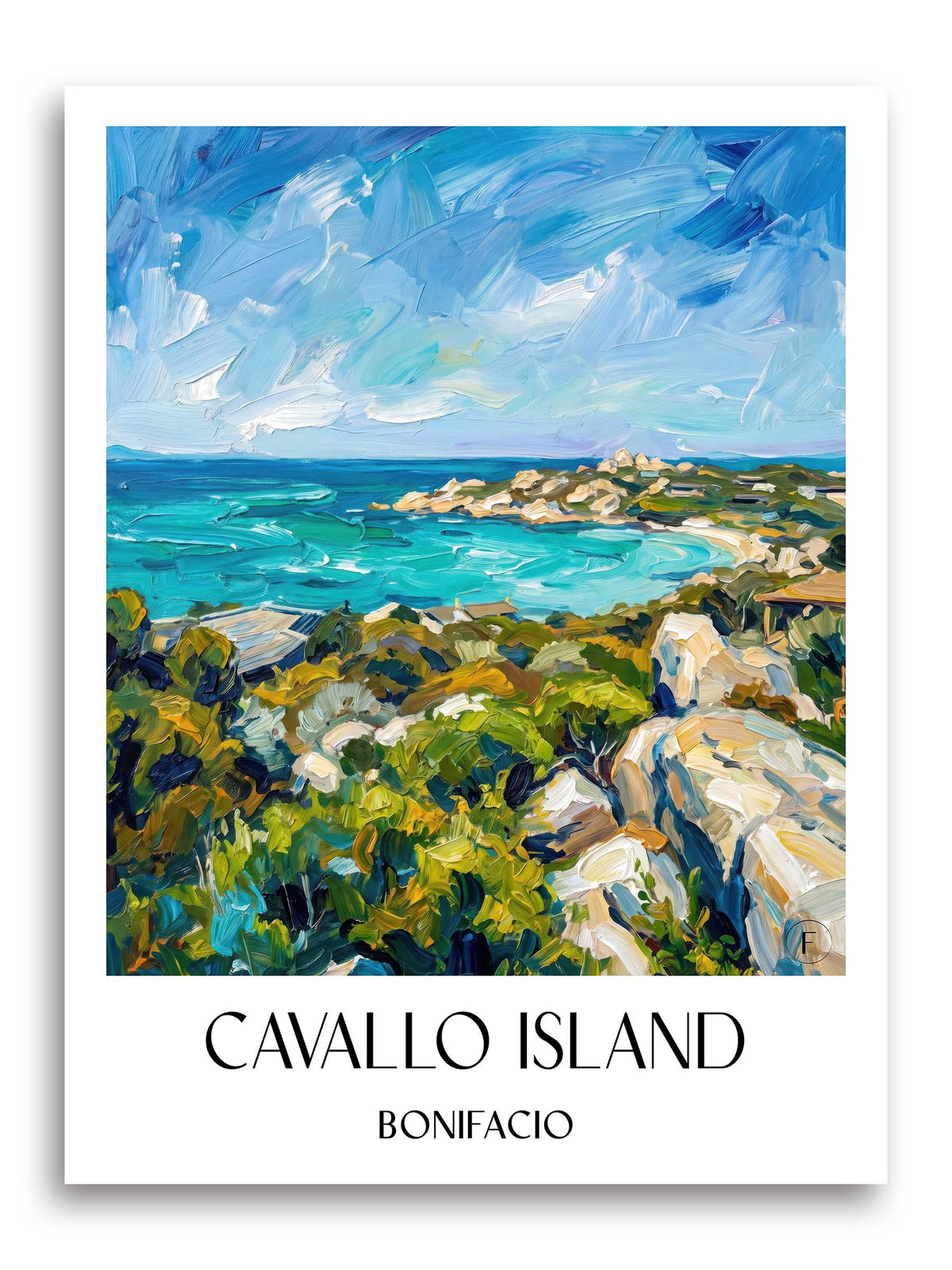 Île de Cavallo Poster - Bonifacio - Frankreich Kunstdruck - Ölgemälde von A4 bis A1 - favplace