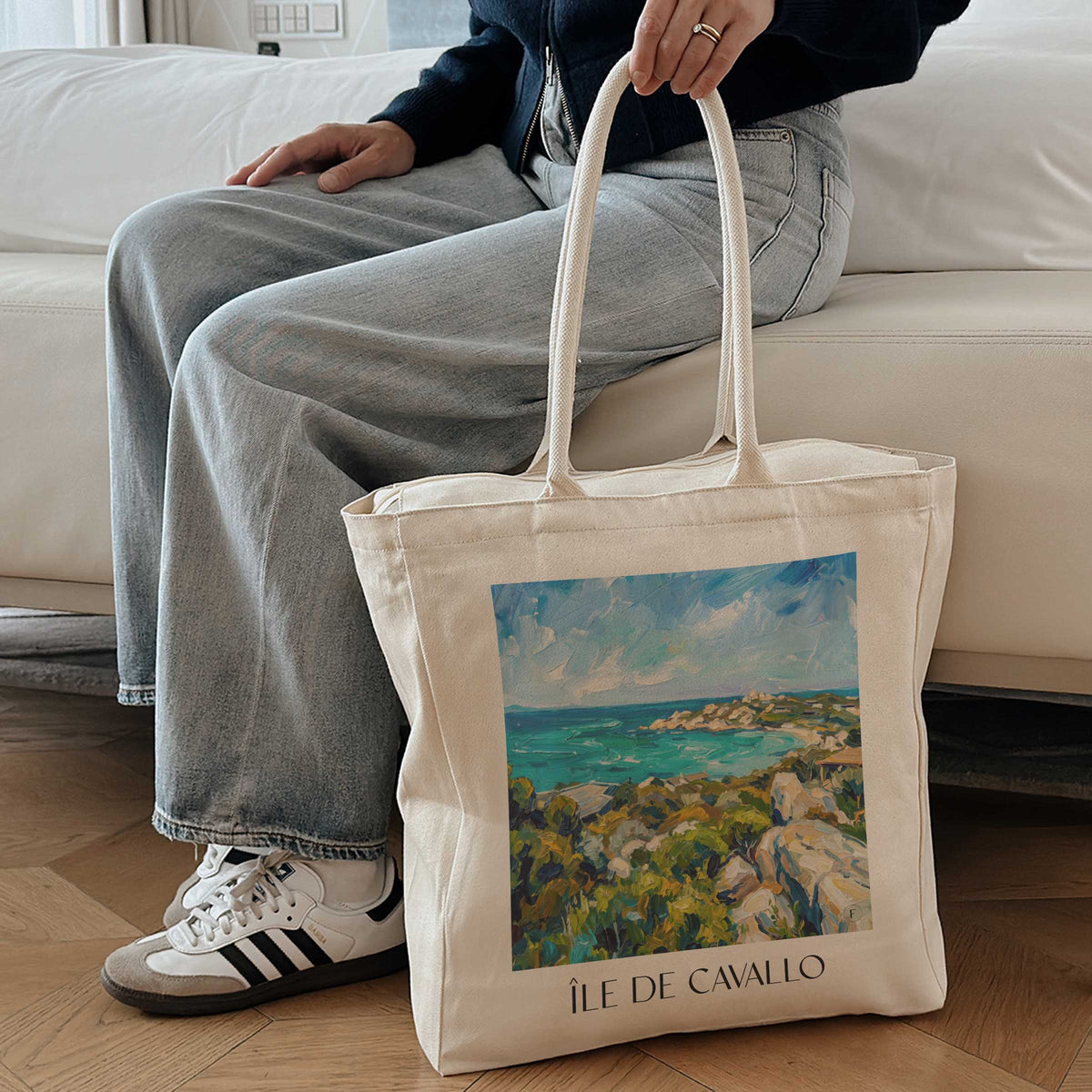 île-de-cavallo-bonifacio-frankreich-einkaufstasche-oil-painting-oelgemaelde