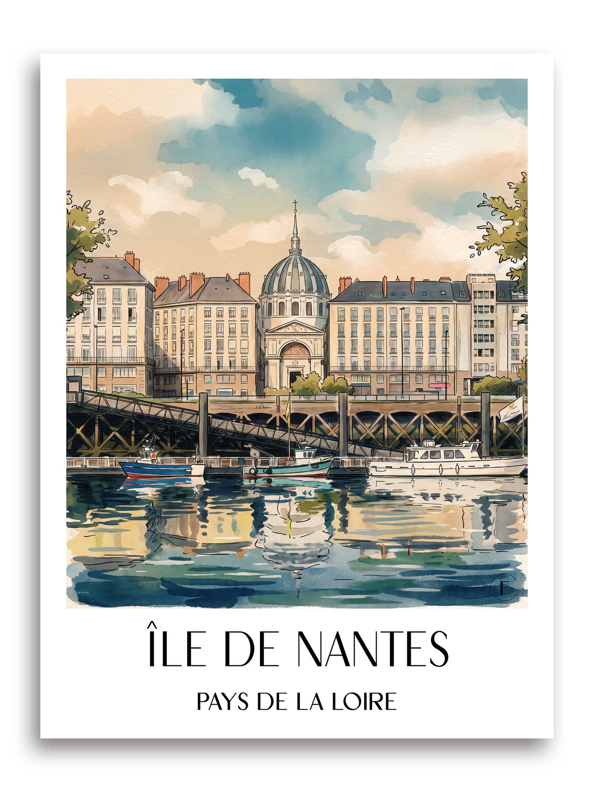 île-de-nantes-pays-de-la-loire-frankreich-poster-aquarell