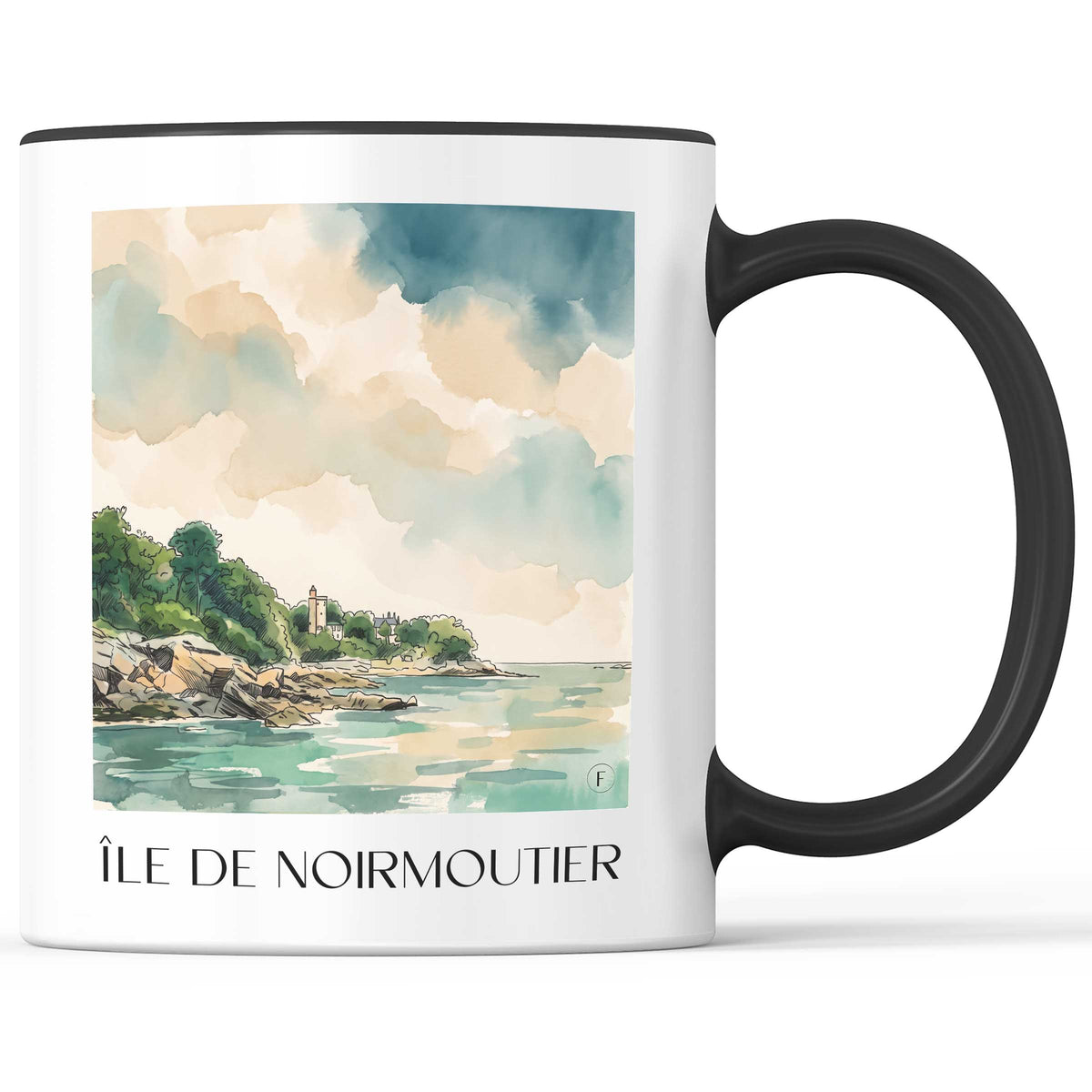 Île de Noirmoutier Kaffeebecher - Vendée - Frankreich Becher - Kaffeetasse im Aquarell Stil