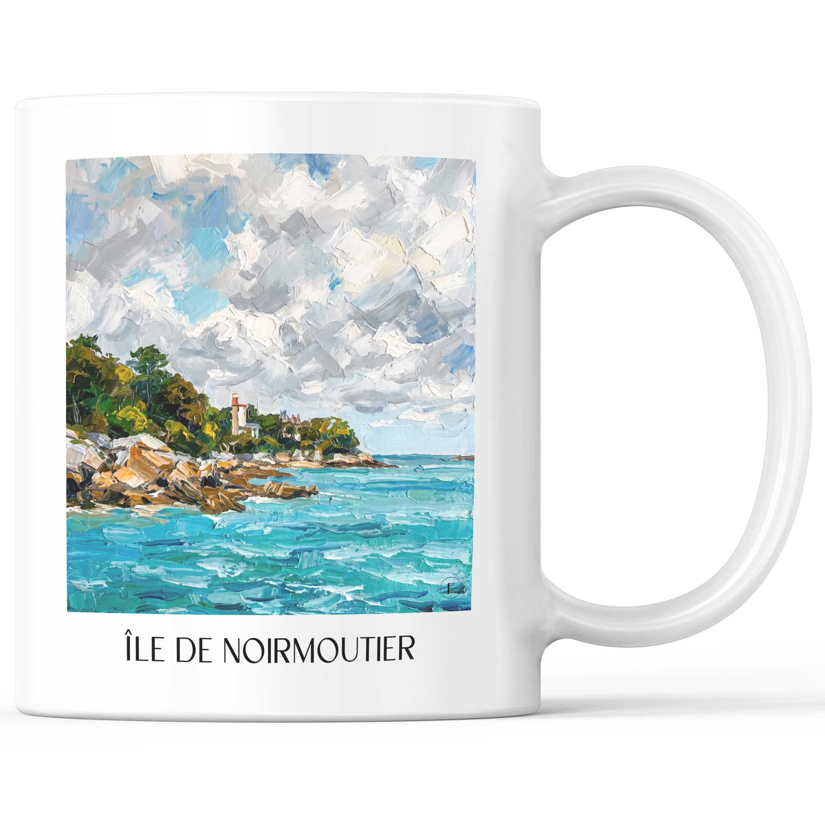 Île de Noirmoutier Kaffeebecher - Vendée - Frankreich Becher - Kaffeetasse im Ölgemälde Stil - favplace