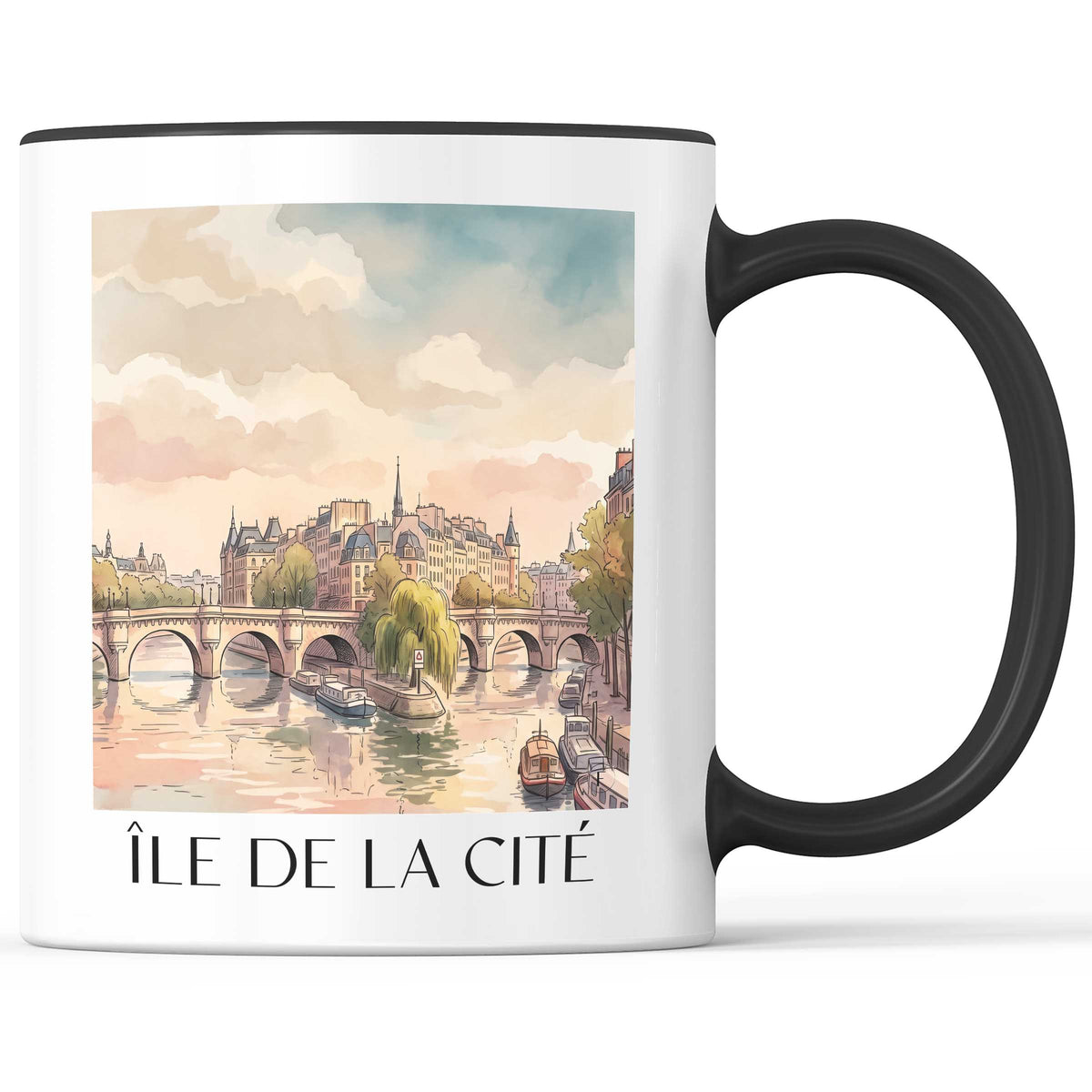 île-de-la-cité-paris-frankreich-kaffeebecher-aquarell