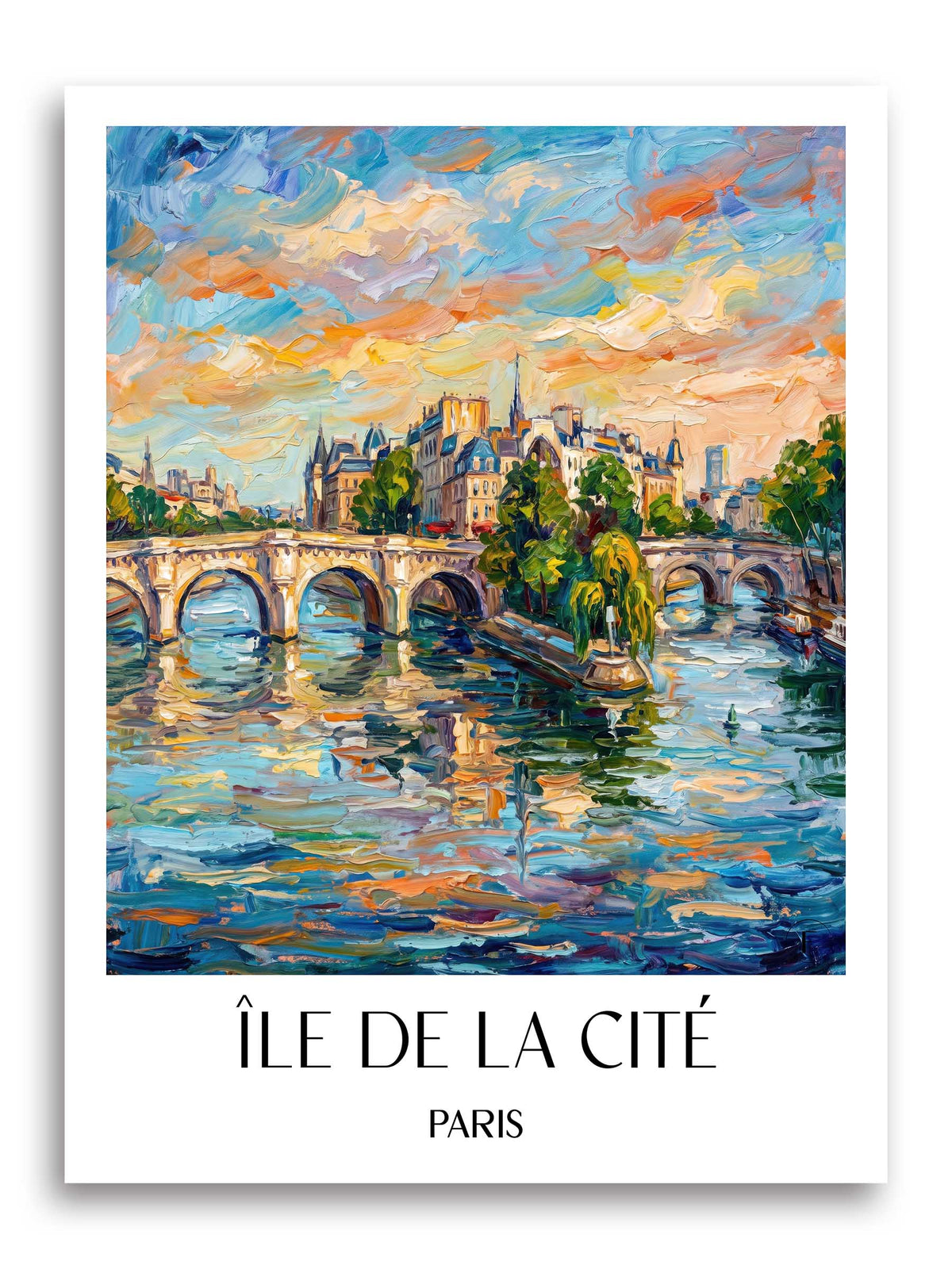 Île de la Cité Poster - Paris - Frankreich Kunstdruck - Ölgemälde von A4 bis A1 - favplace
