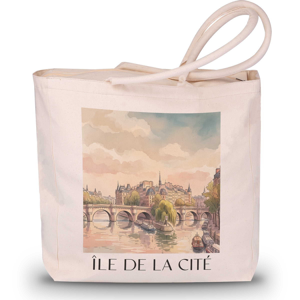 île-de-la-cité-paris-frankreich-einkaufstasche-aquarell