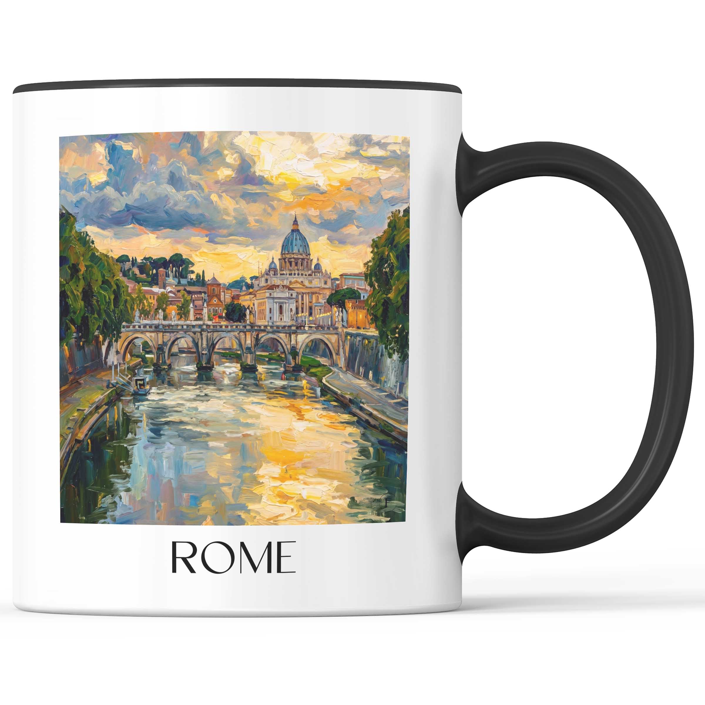 Rom - Italien Becher - Kaffeetasse im Ölgemälde Stil