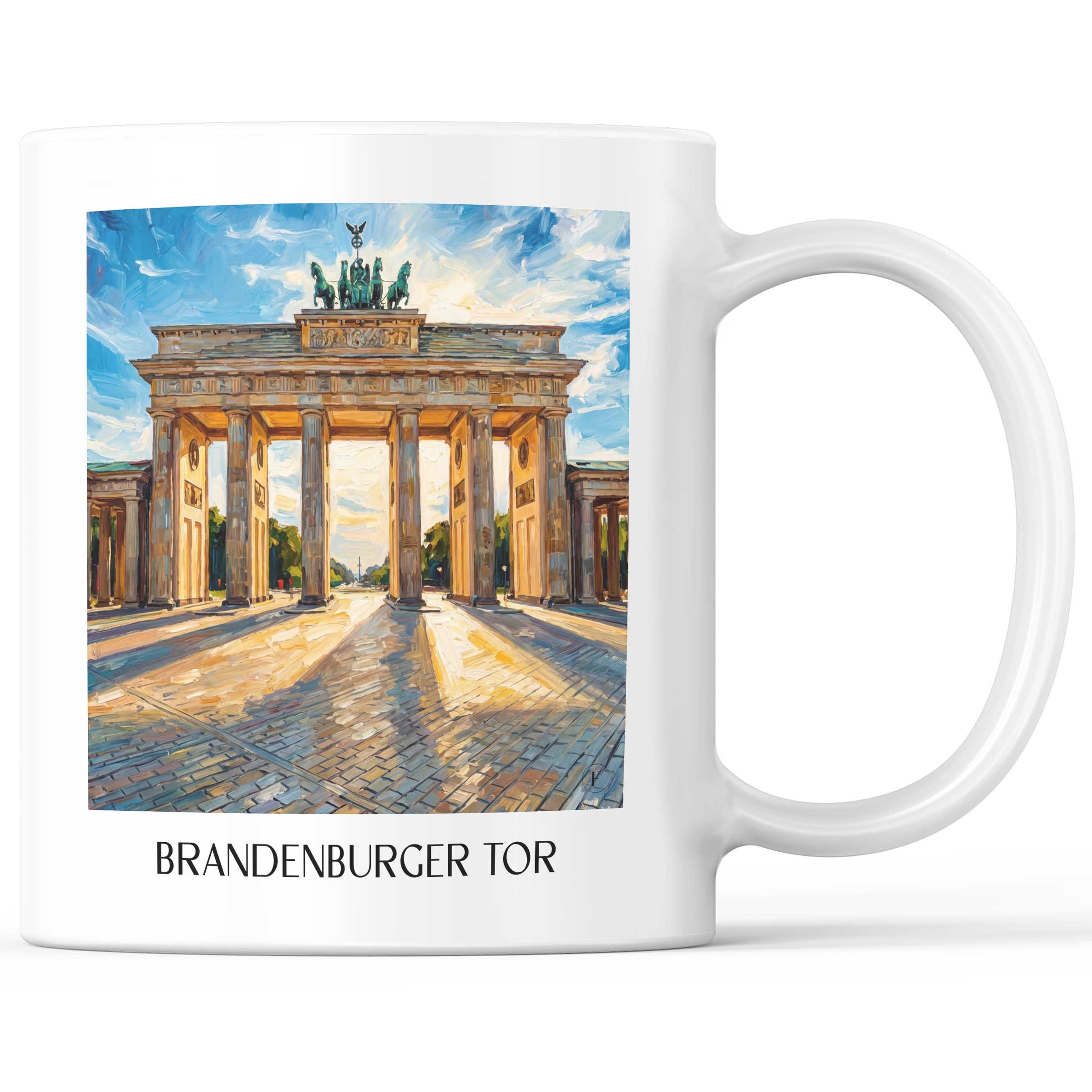 Brandenburger Tor Kaffeebecher - Berlin - Deutschland Becher - Kaffeetasse im Ölgemälde Stil
