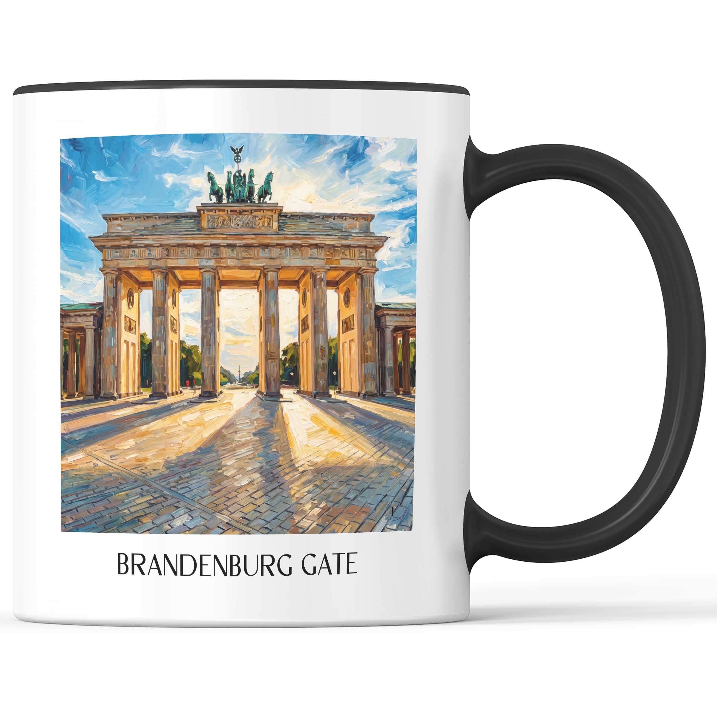 Brandenburger Tor Kaffeebecher - Berlin - Deutschland Becher - Kaffeetasse im Ölgemälde Stil