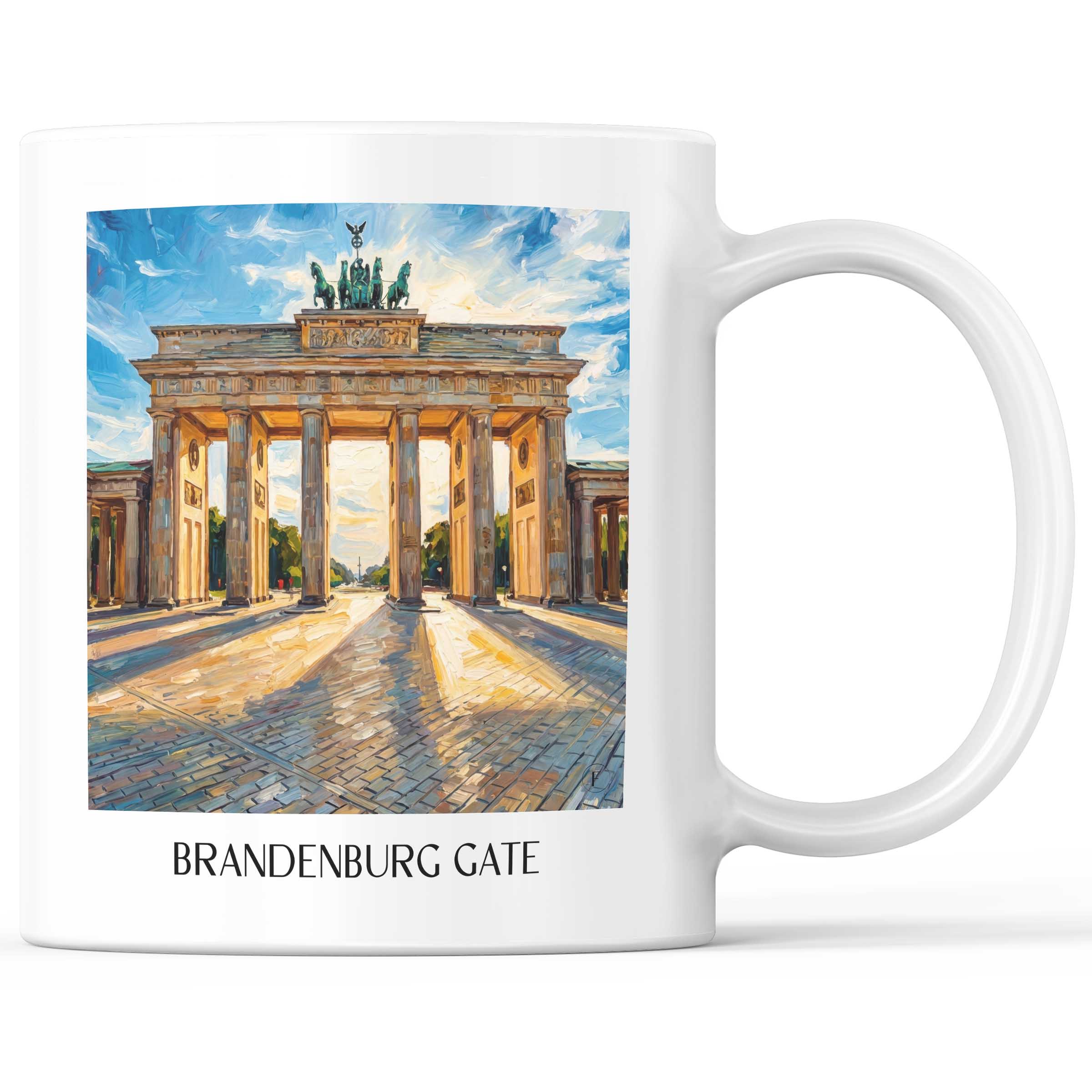 Brandenburger Tor Kaffeebecher - Berlin - Deutschland Becher - Kaffeetasse im Ölgemälde Stil