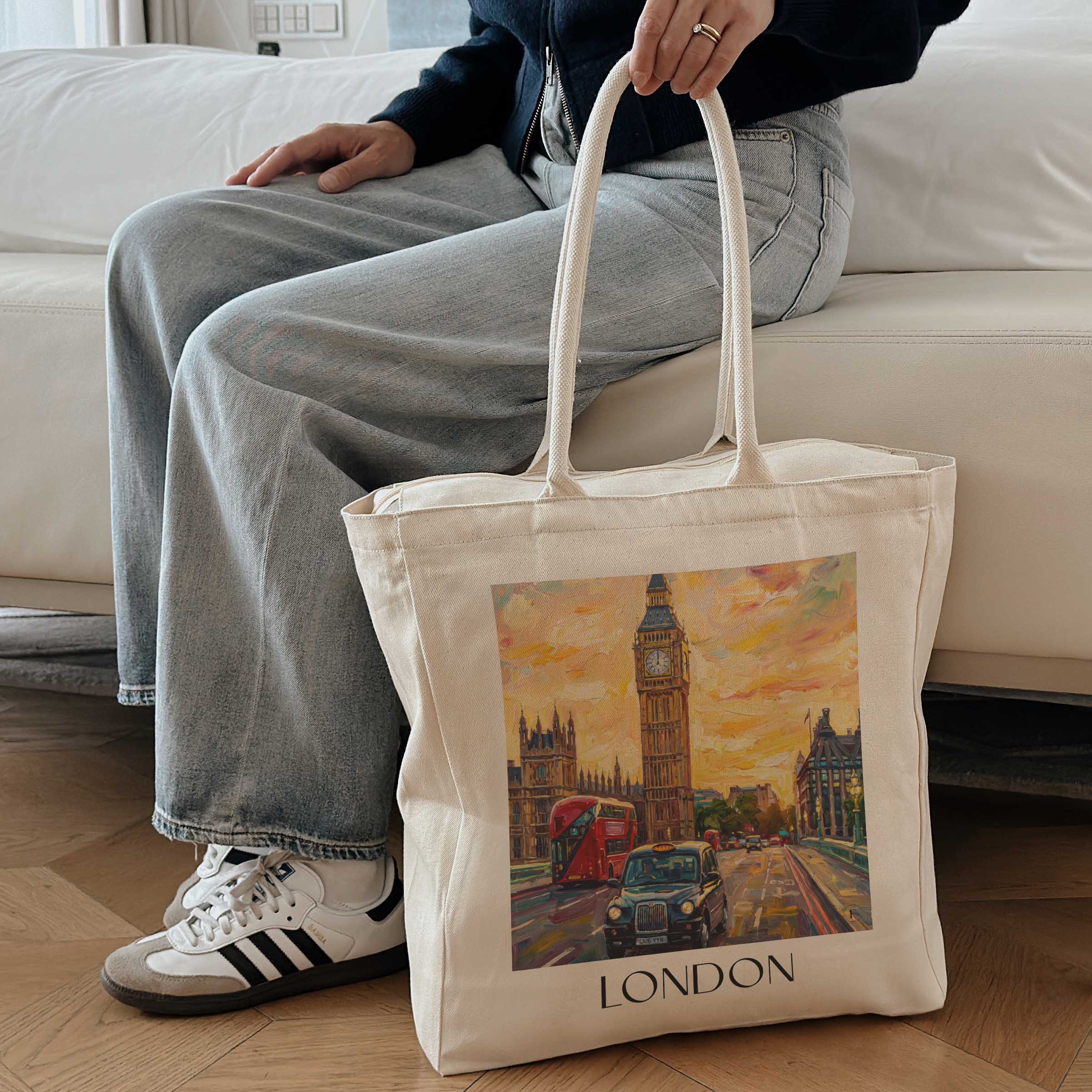 london-england-einkaufstasche-oil-painting-oelgemaelde