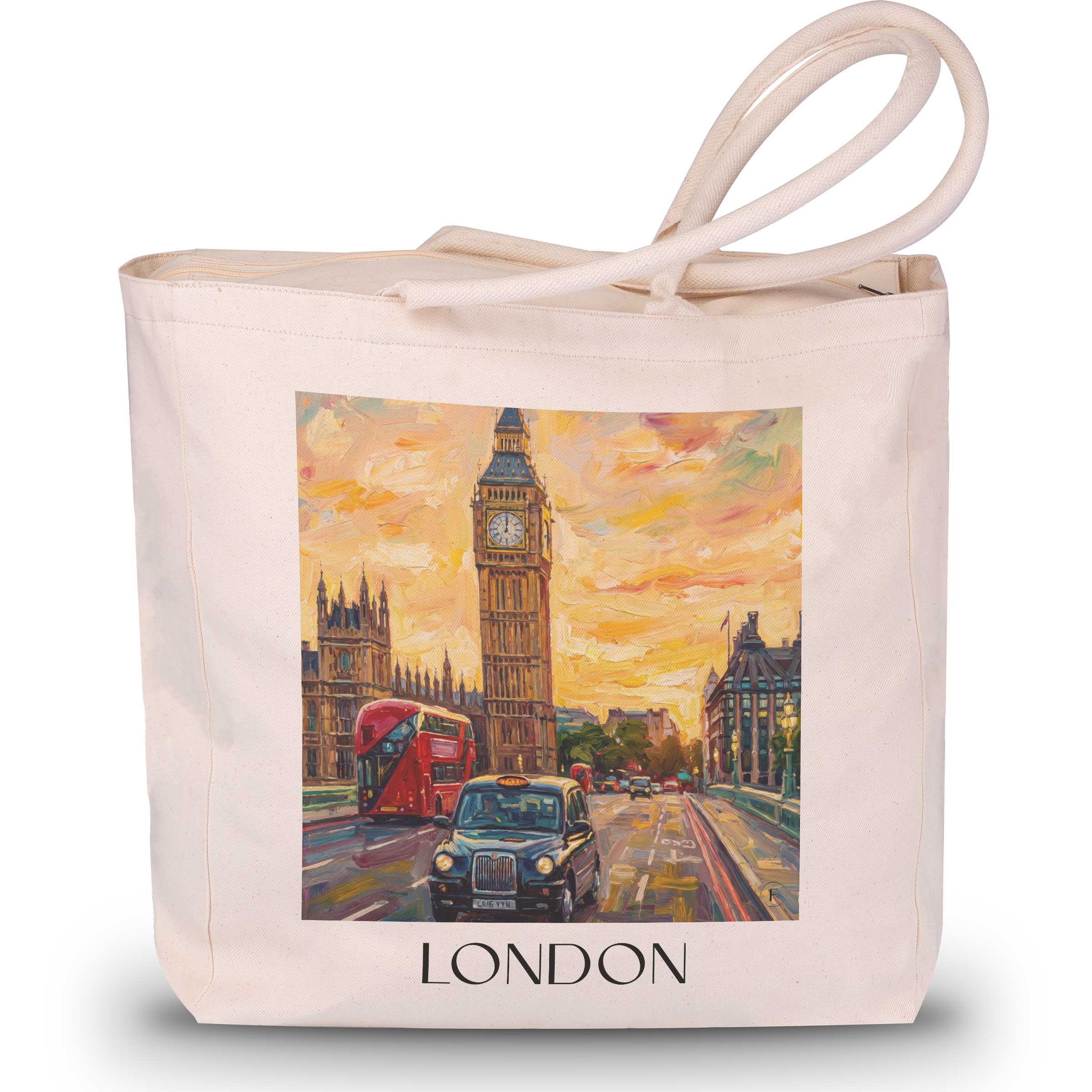 London - England Tote Bag - Einkaufstasche im Ölgemälde Stil