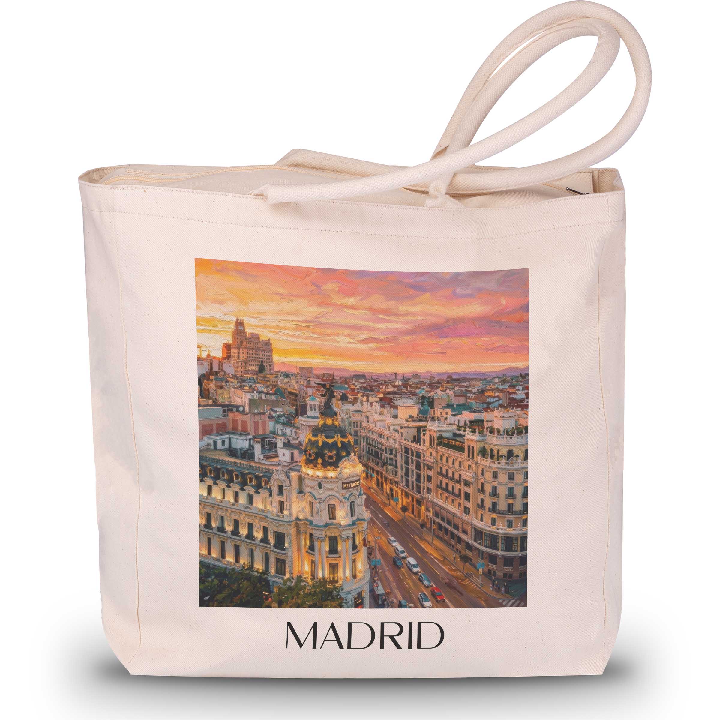 Madrid - Spanien Tote Bag - Einkaufstasche im Ölgemälde Stil