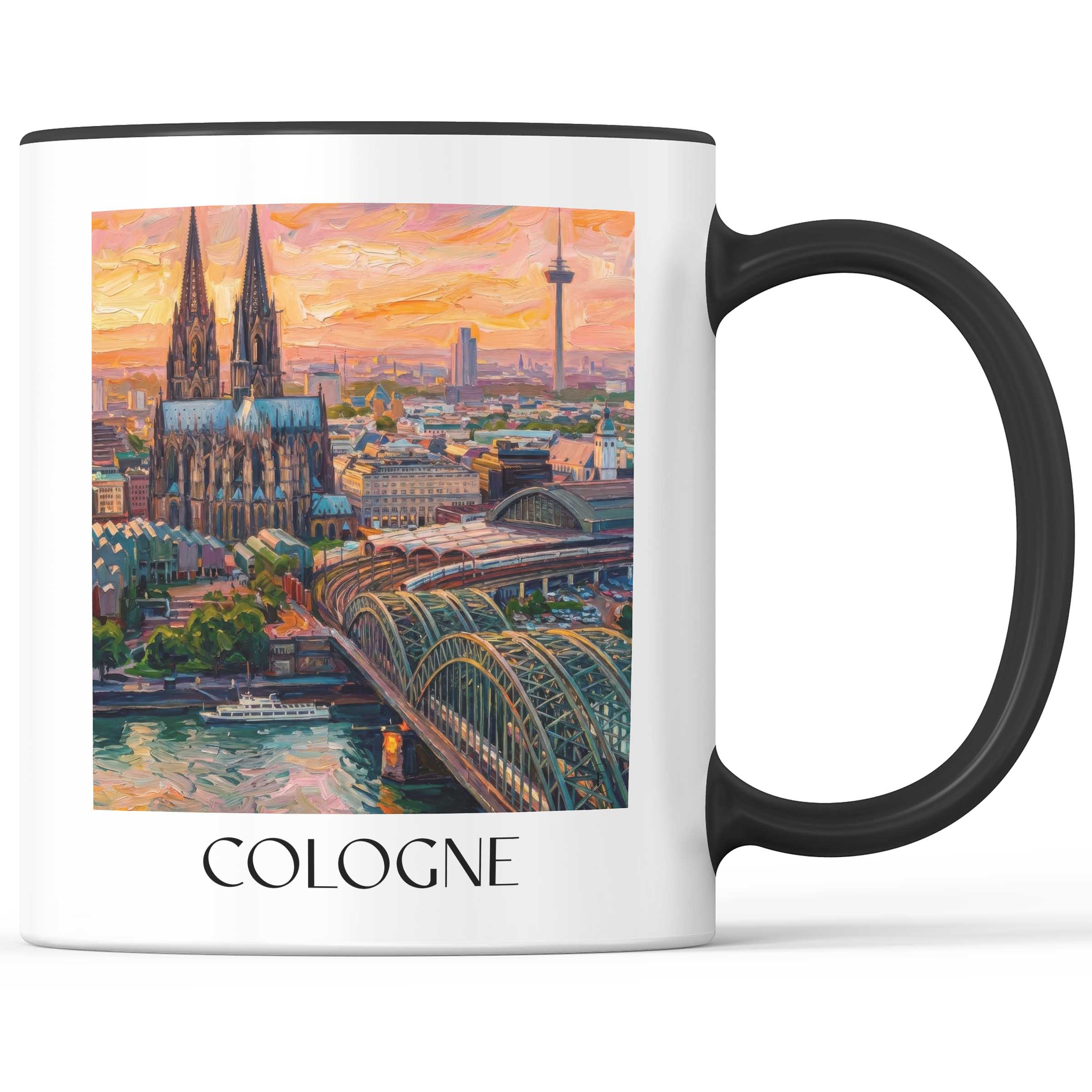 Köln - Deutschland Becher - Kaffeetasse im Ölgemälde Stil