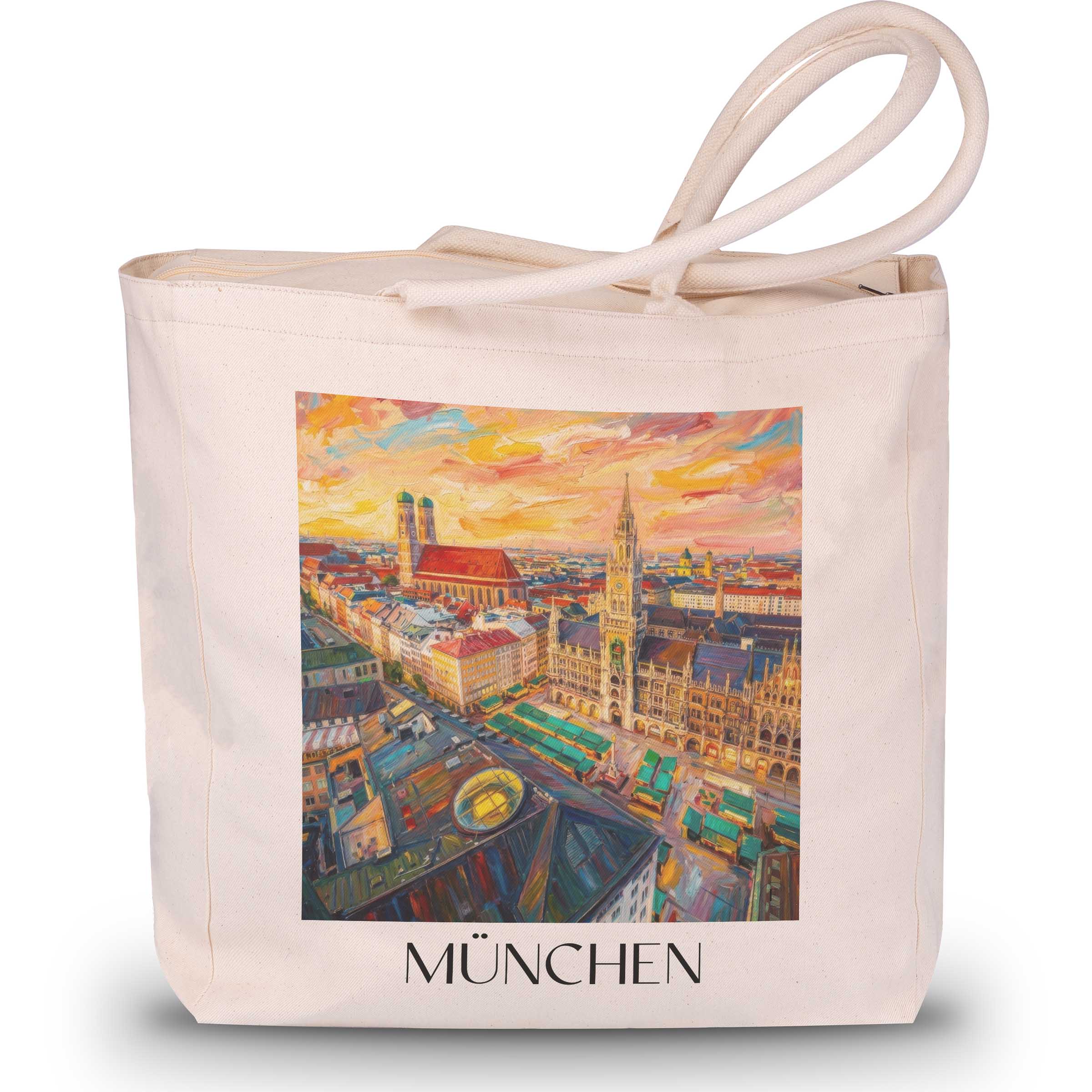 münchen-deutschland-einkaufstasche-oil-painting-oelgemaelde