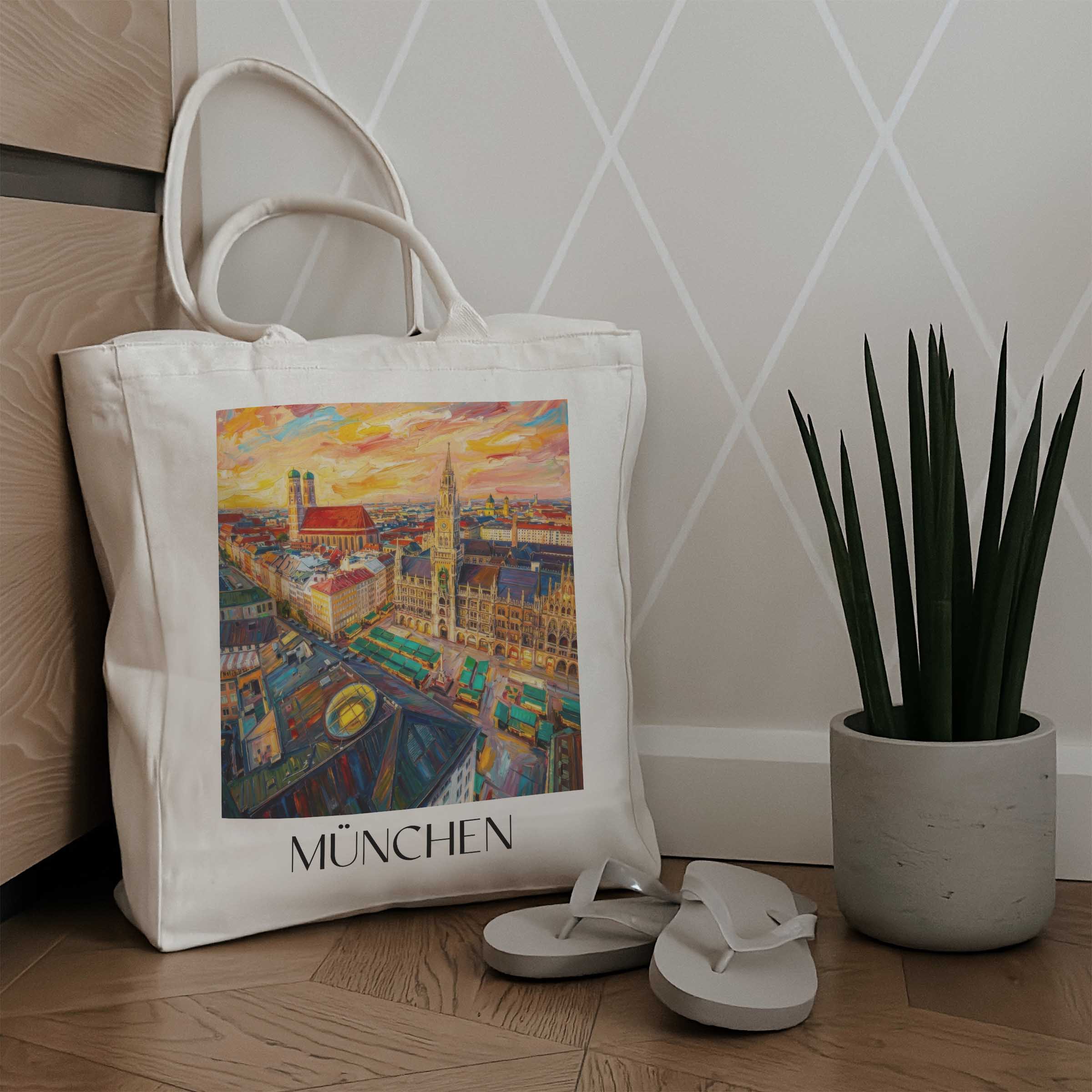 münchen-deutschland-einkaufstasche-oil-painting-oelgemaelde
