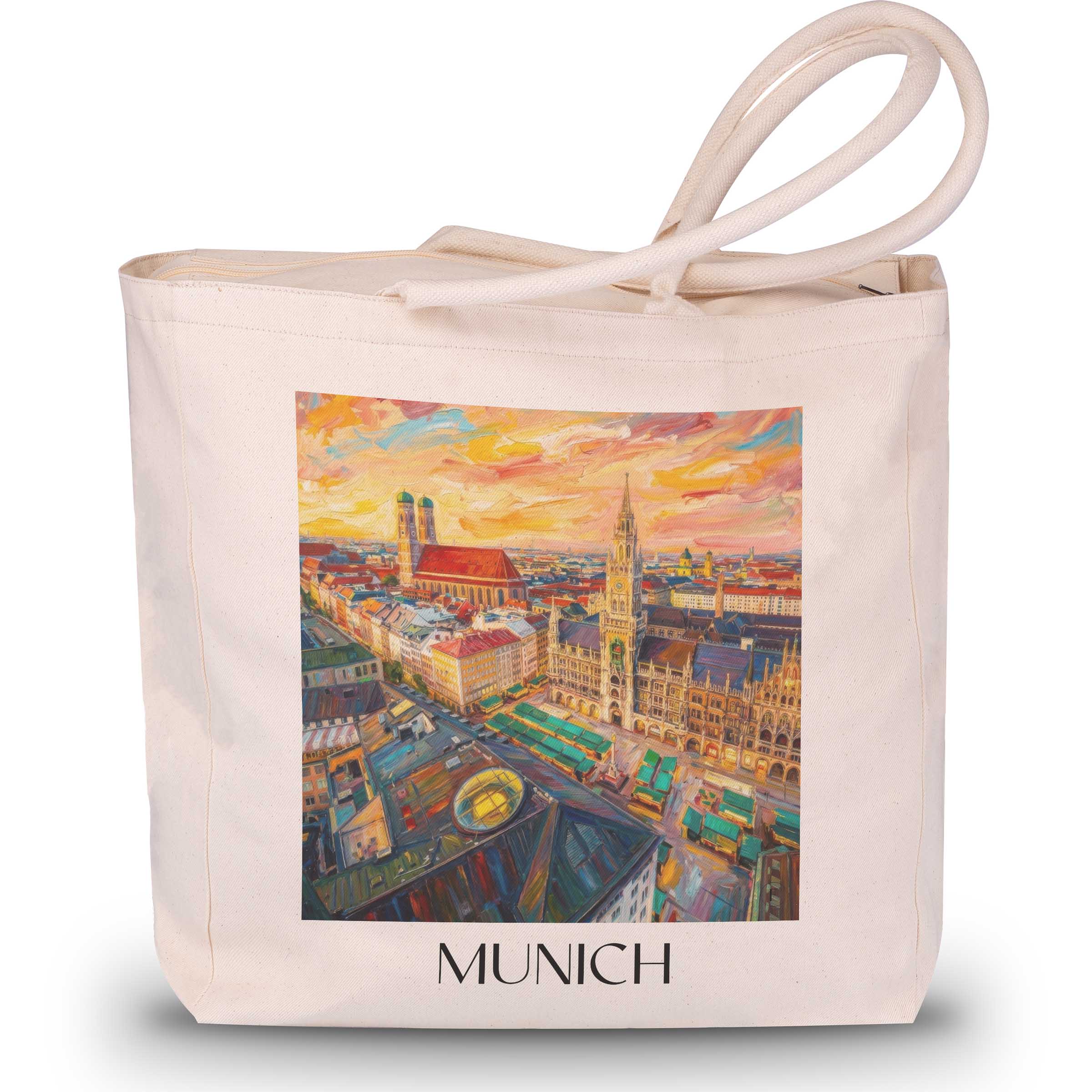 München - Deutschland Tote Bag - Einkaufstasche im Ölgemälde Stil