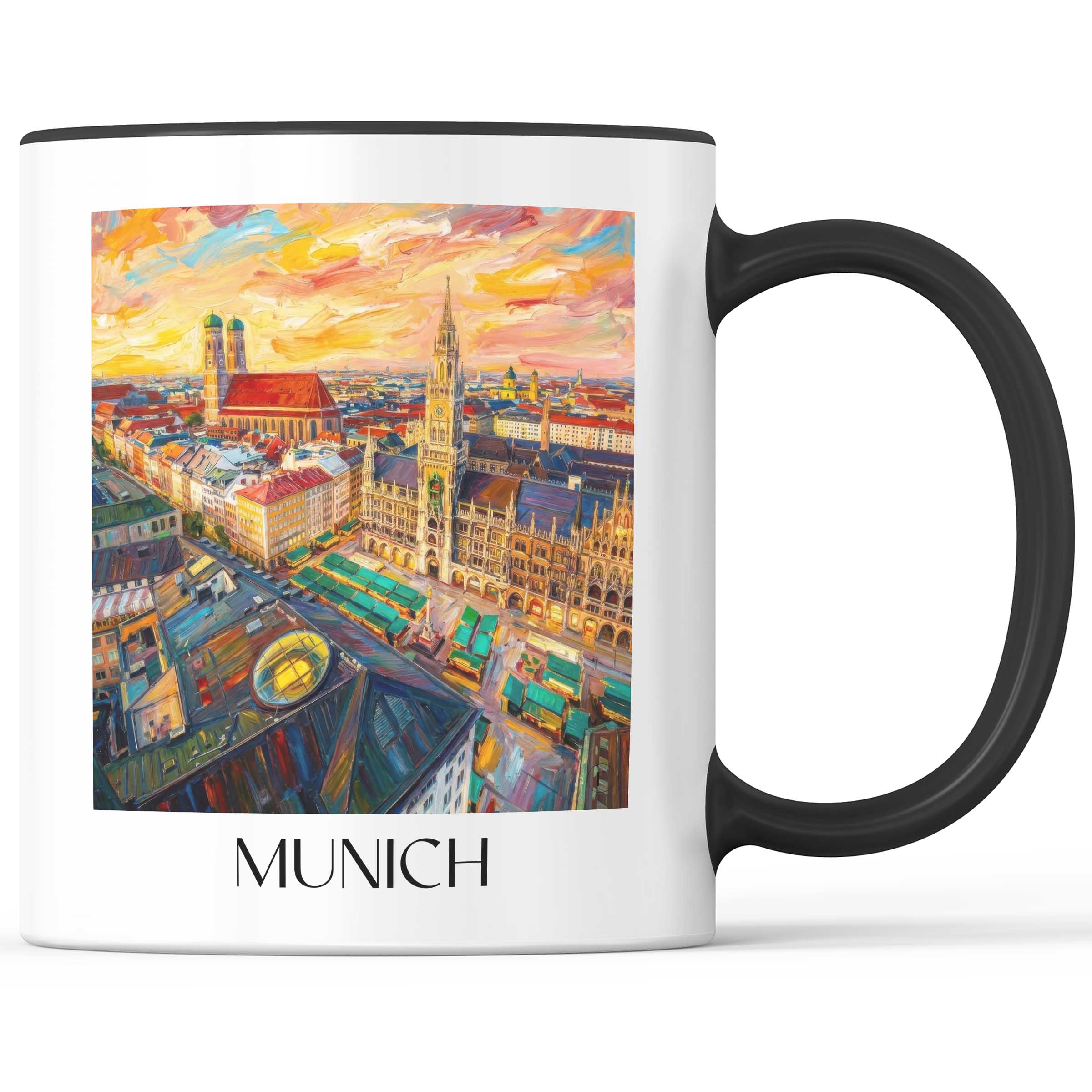 München - Deutschland Becher - Kaffeetasse im Ölgemälde Stil