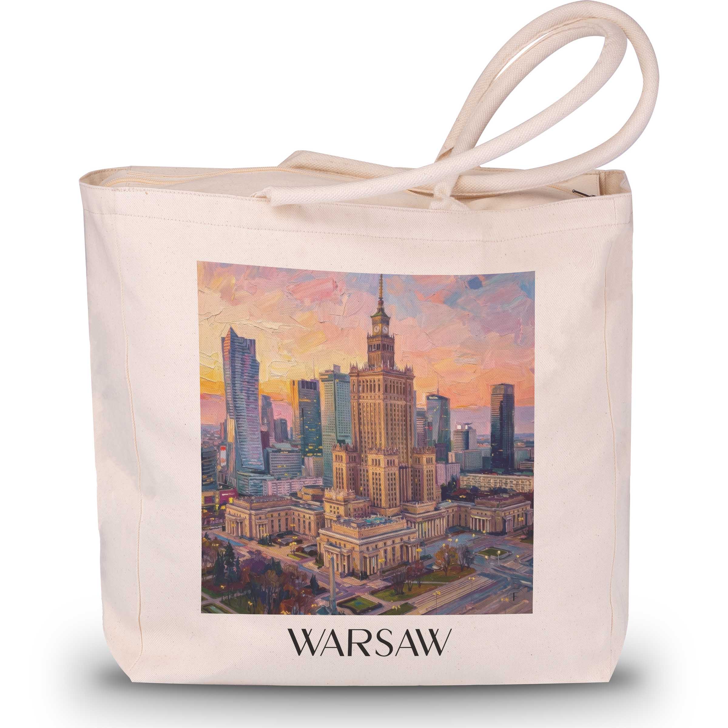 Warschau - Polen Tote Bag - Einkaufstasche im Ölgemälde Stil