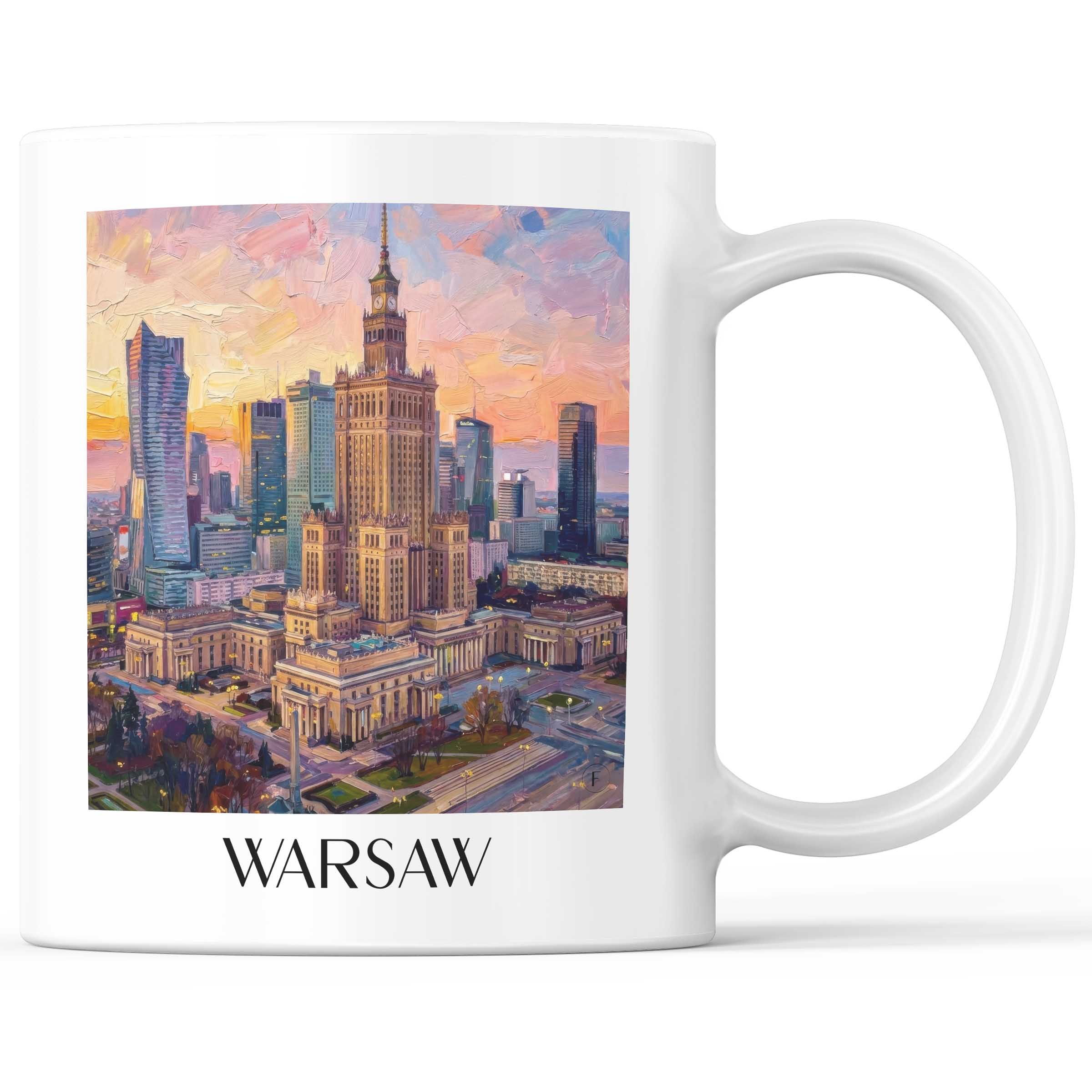 Warschau - Polen Becher - Kaffeetasse im Ölgemälde Stil