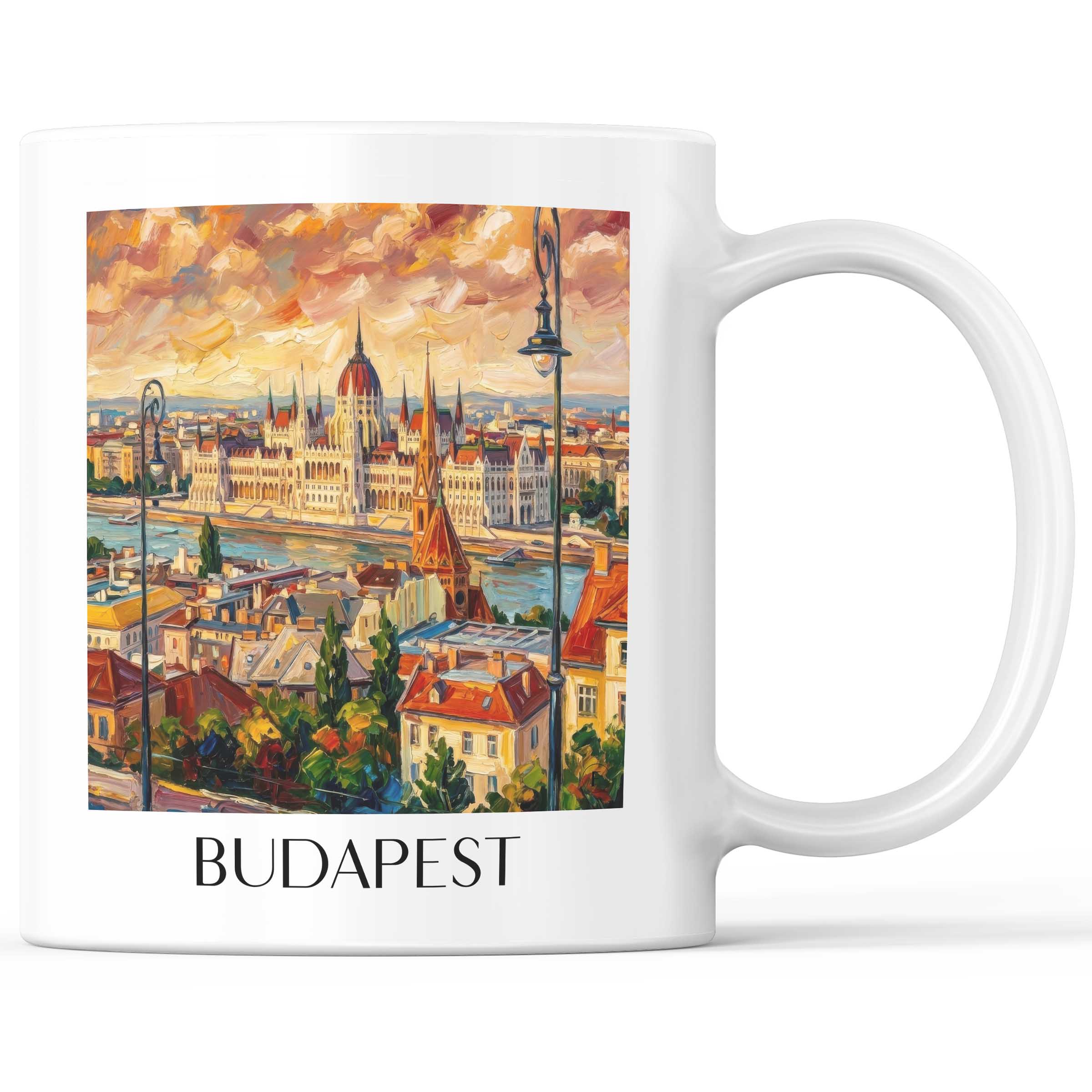 Budapest - Ungarn Becher - Kaffeetasse im Ölgemälde Stil