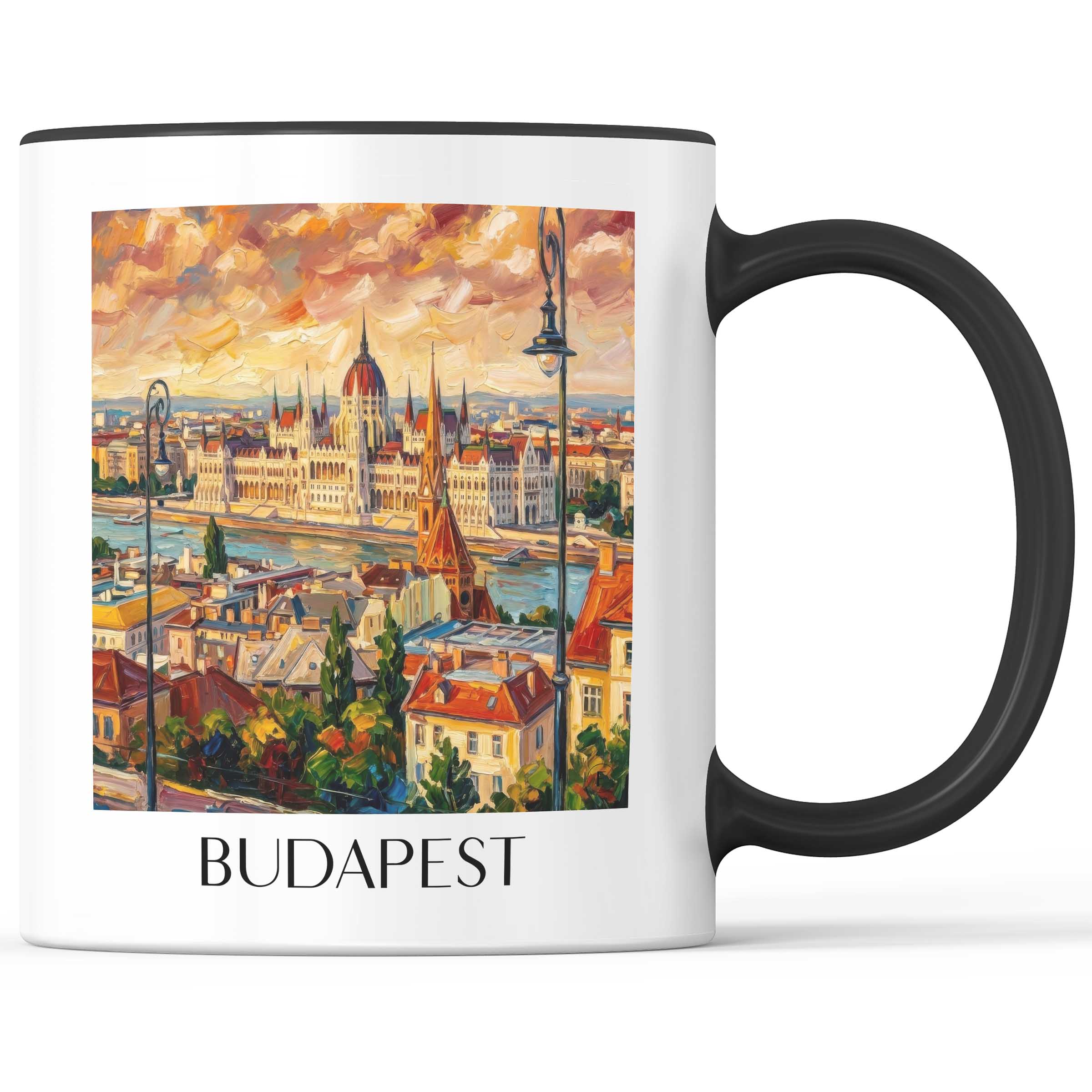 Budapest - Ungarn Becher - Kaffeetasse im Ölgemälde Stil