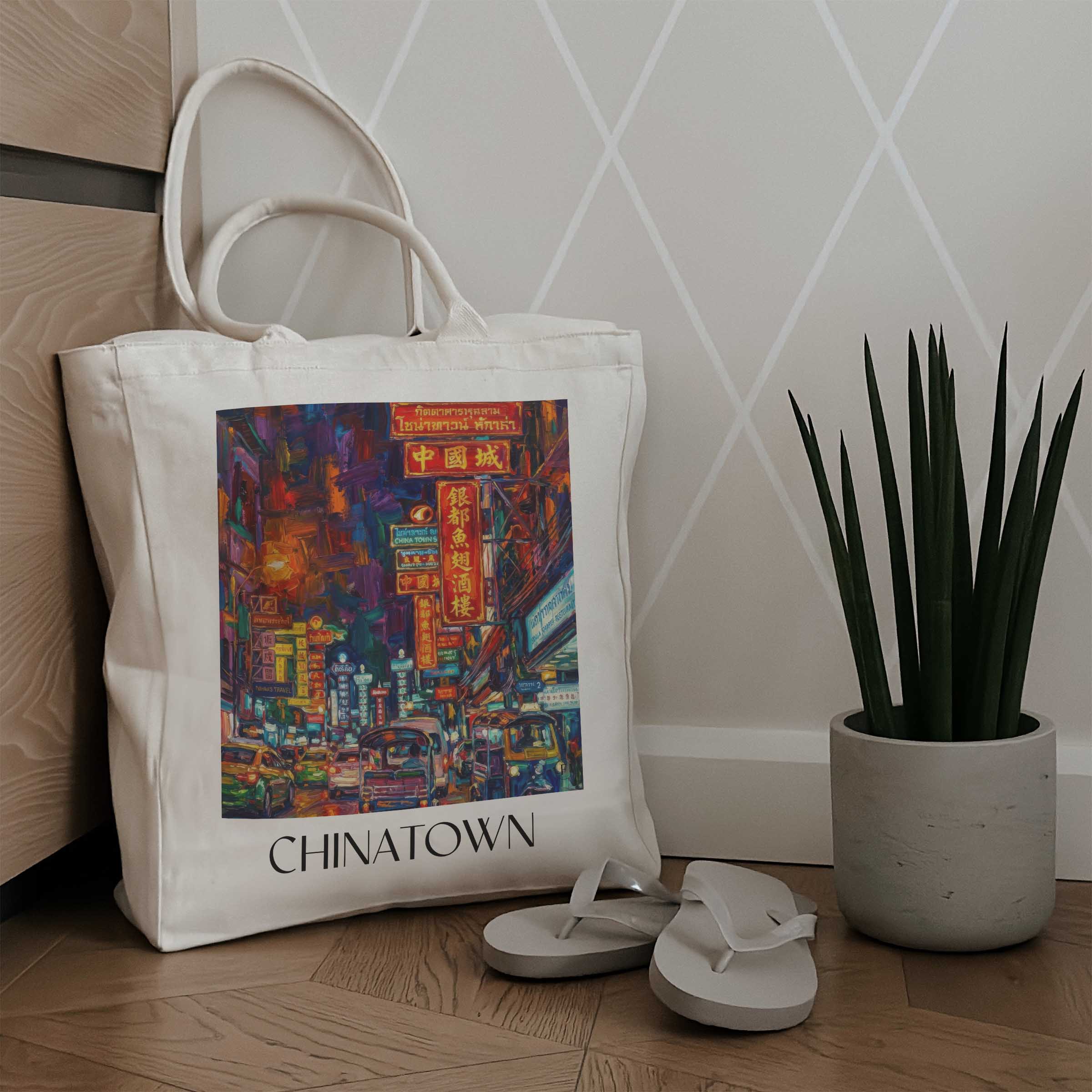 chinatown-bangkok-thailand-einkaufstasche-oil-painting-oelgemaelde