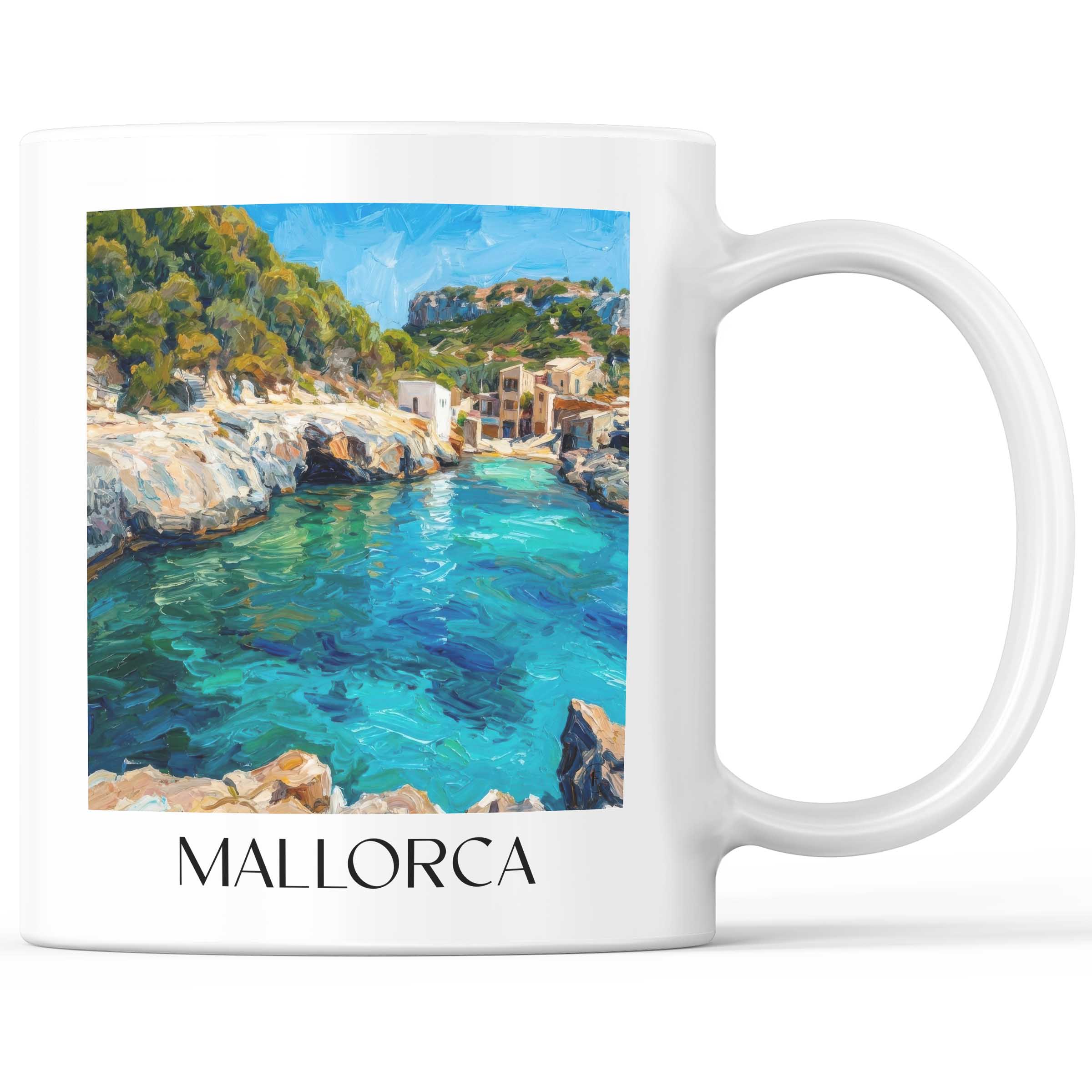 Mallorca - Spanien Becher - Kaffeetasse im Ölgemälde Stil